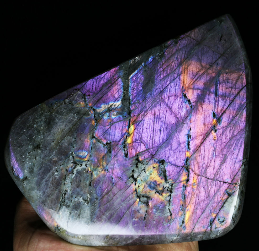 3.03lb Natural Nice Rainbow Purple Flash Labradorite Spectrolite Crystal Stone