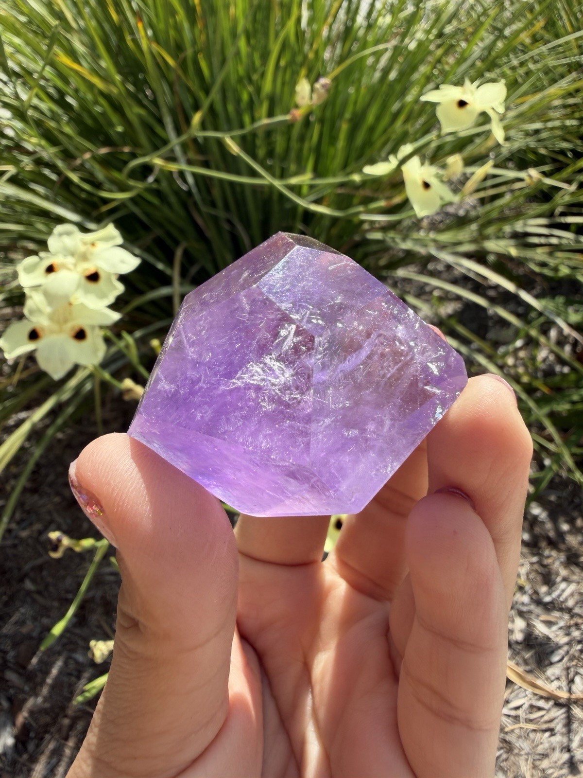Natural Amethyst Freeform Lavender Quartz Polished Rainbow Crystal,A373