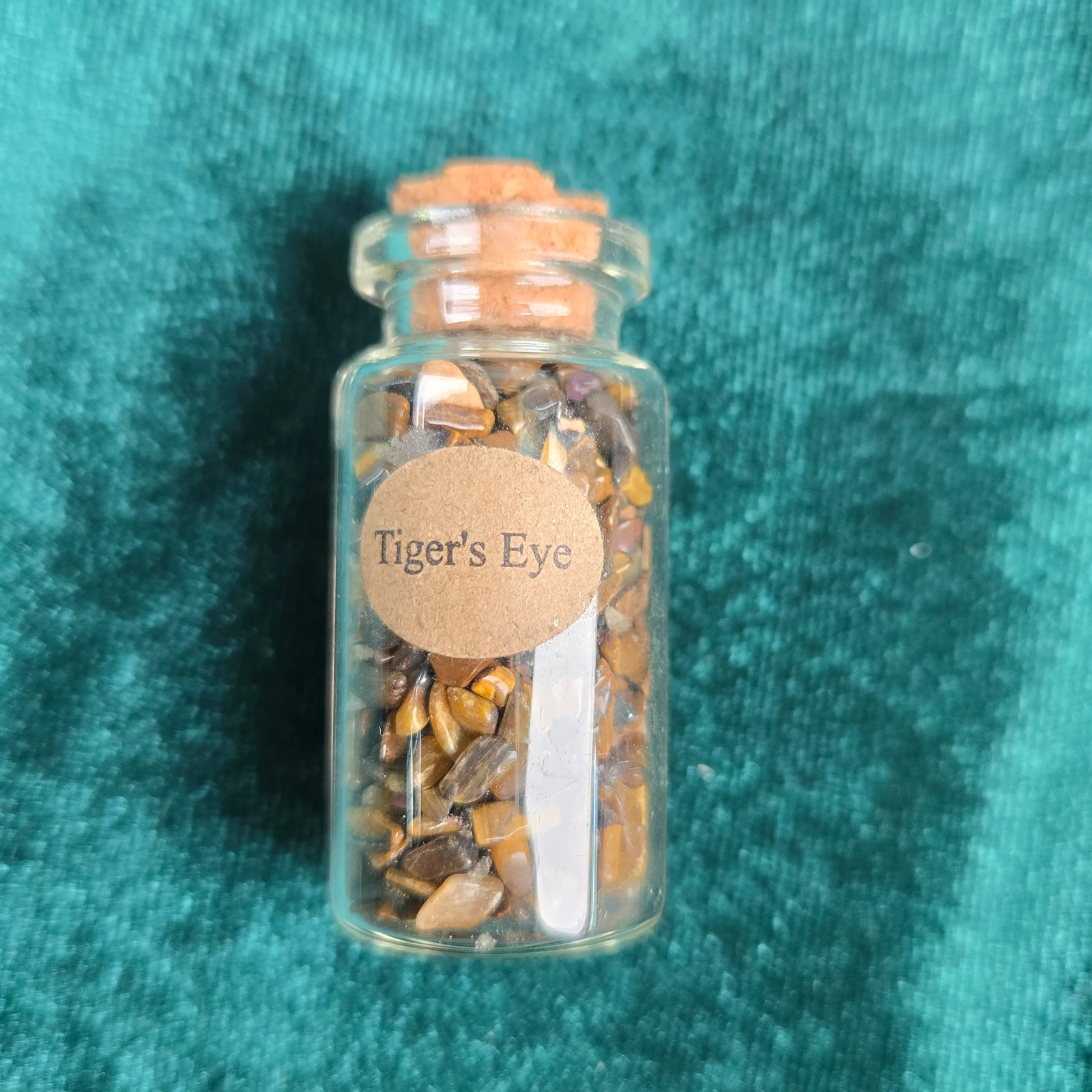 Gemstone Crystal Chip Set 5 Bottles Aquamarine Tiger’s Eye Obsidian Garnet