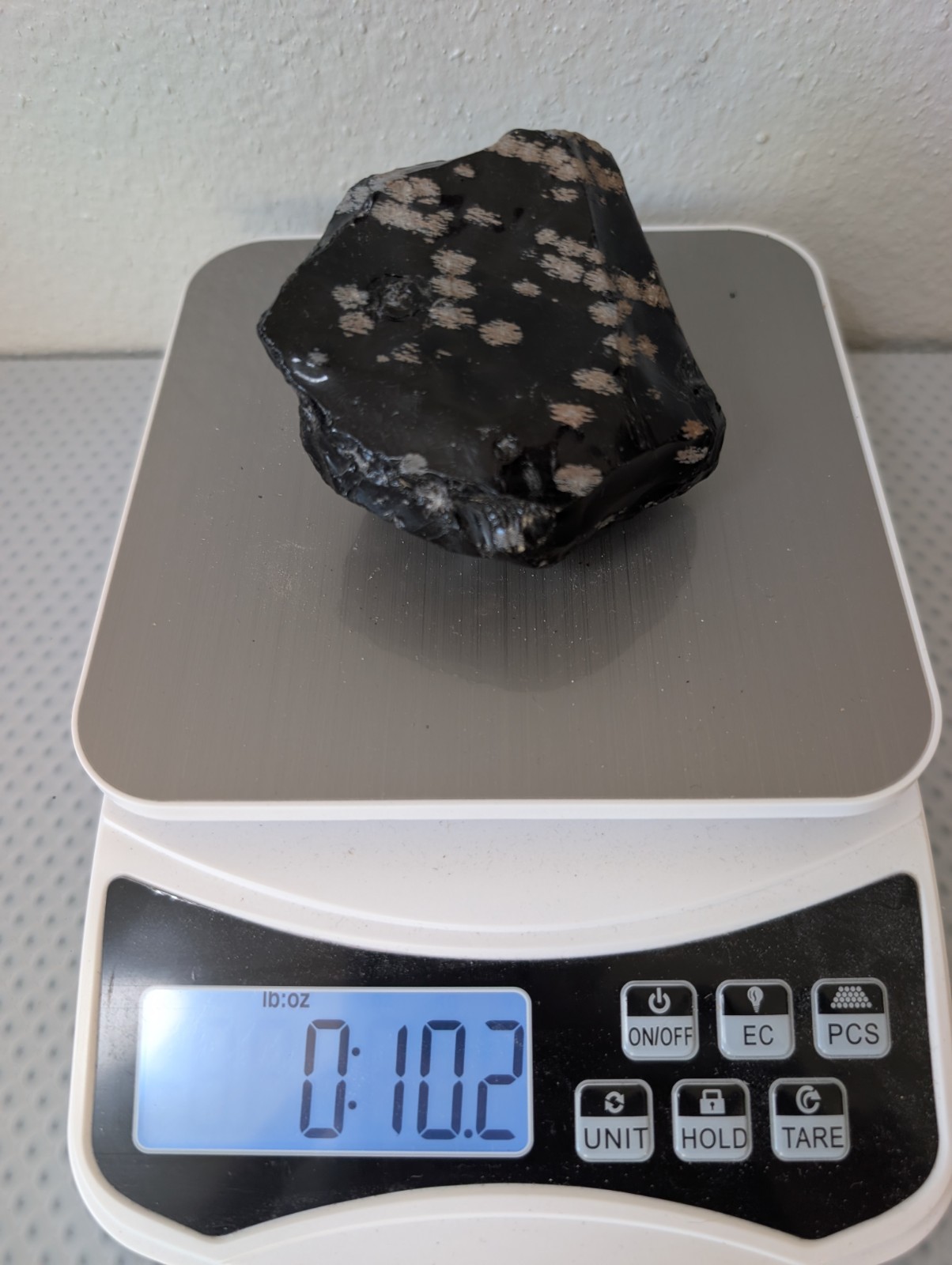 Snowflake Obsidian Natural Rough Crystal Specimen, 10.2 oz, Approx. 3 Inches