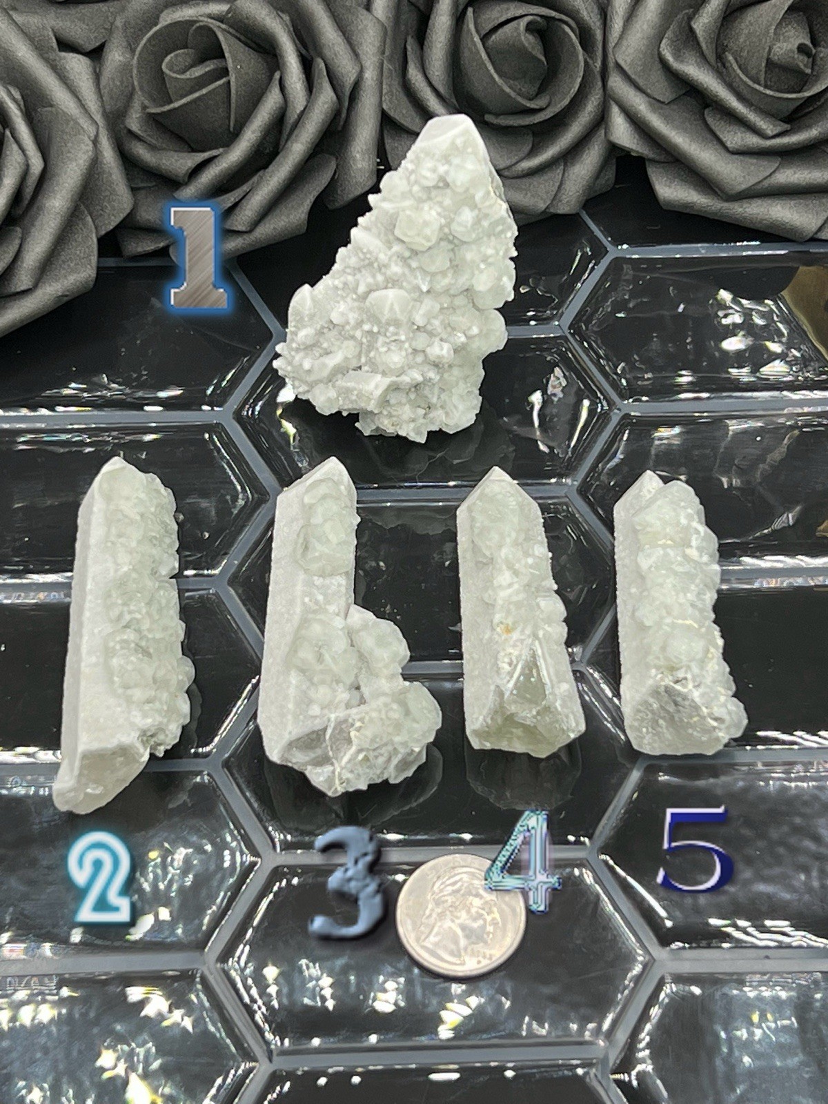 Natural Candle Quartz Fluorite Sparkly Inner Mongolia UVreactive Free ship