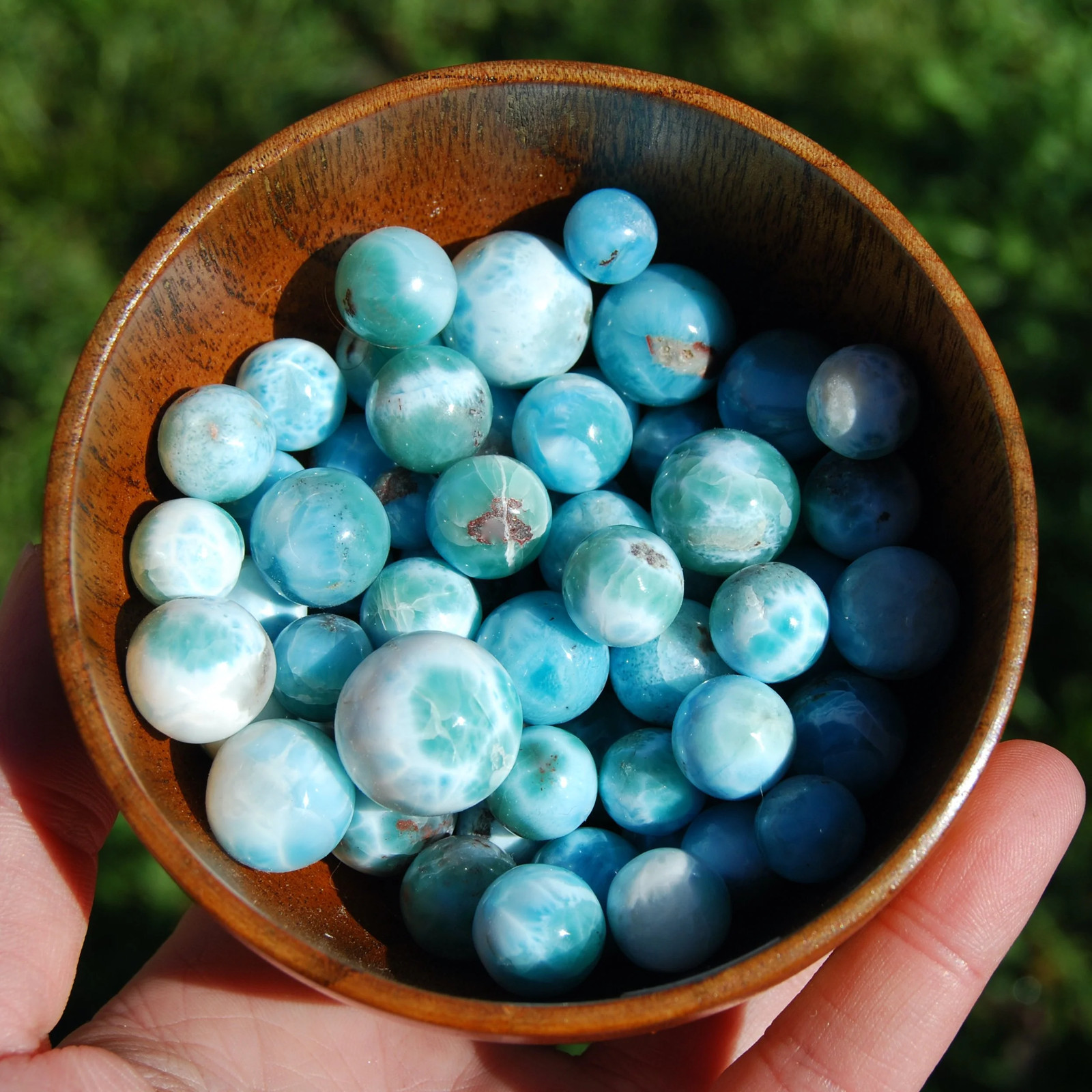 ONE AAA Mini Larimar Gemstone Crystal Sphere, Dominican Republic