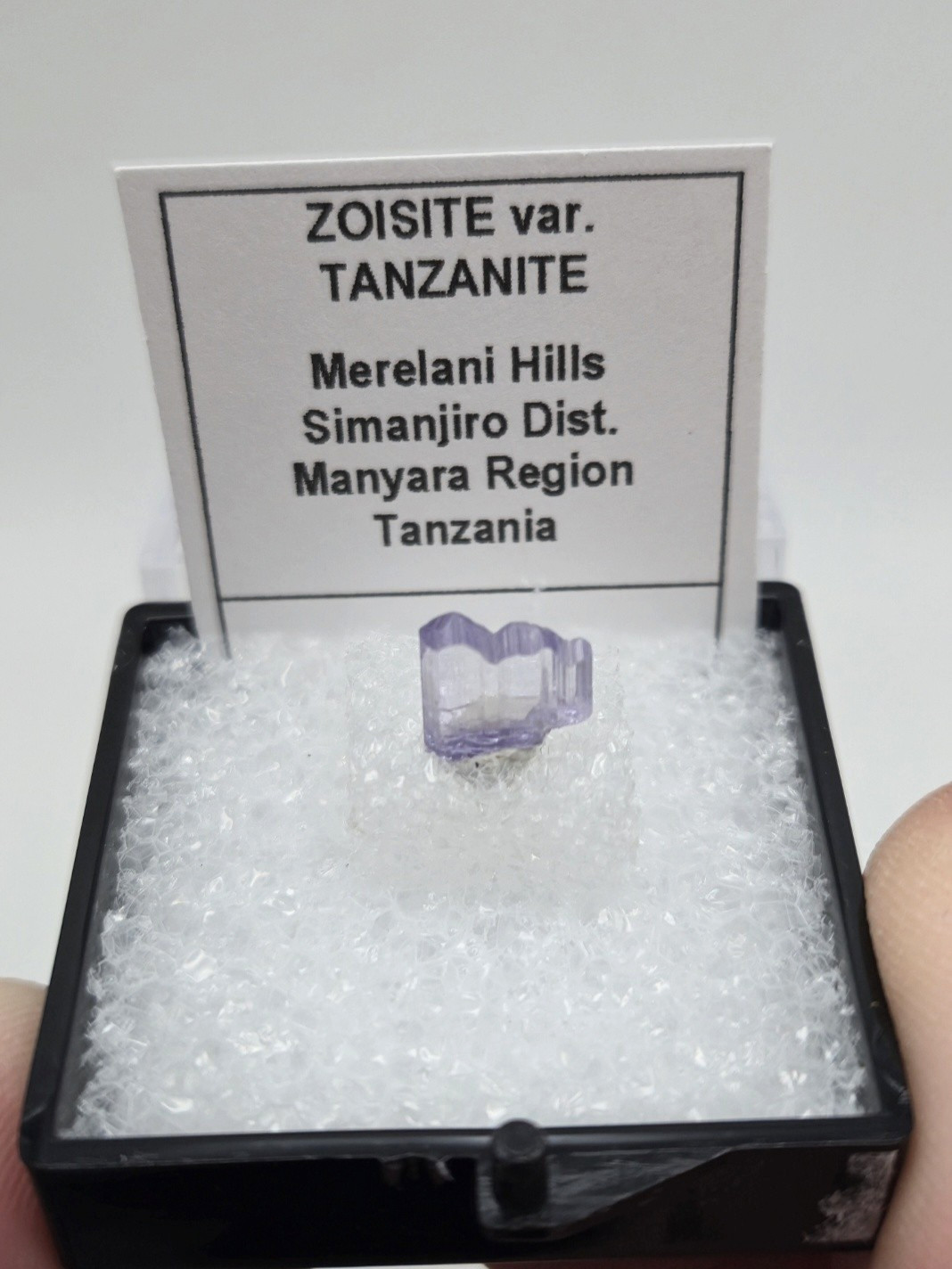Blue Tanzanite Crystal Thumbnail Specimen – Tanzania (laseal)