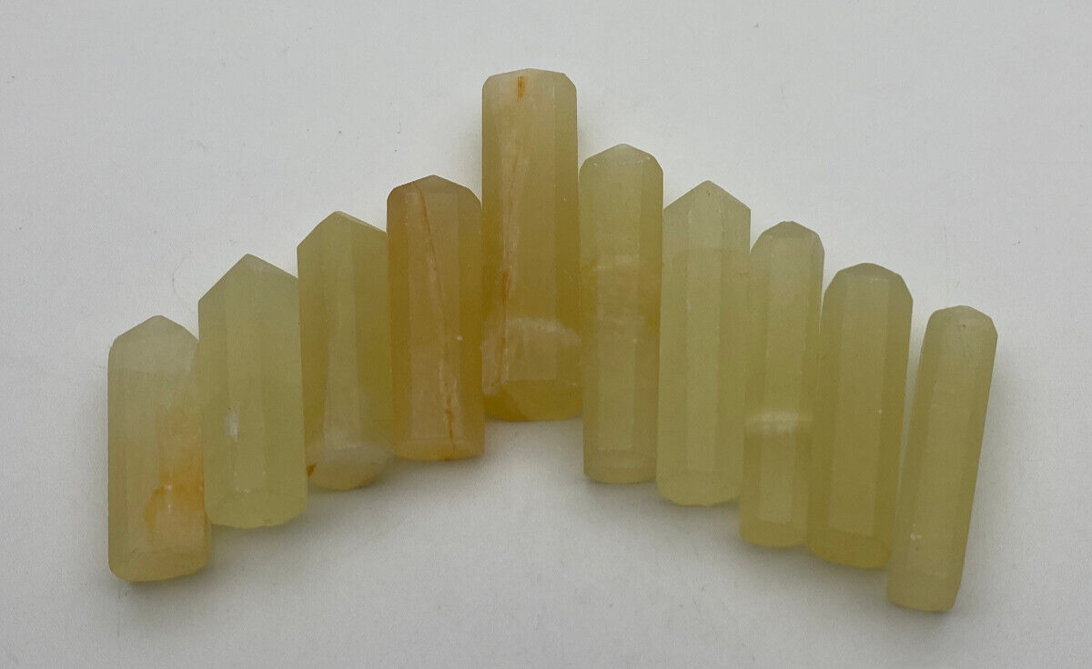 Lemon calcite faceted crystals wands top quality pendants 10PCs lot.