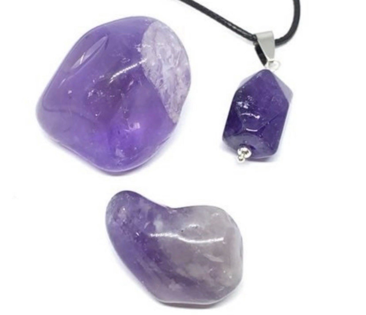 Amethyst Genuine Stones & Necklace Set