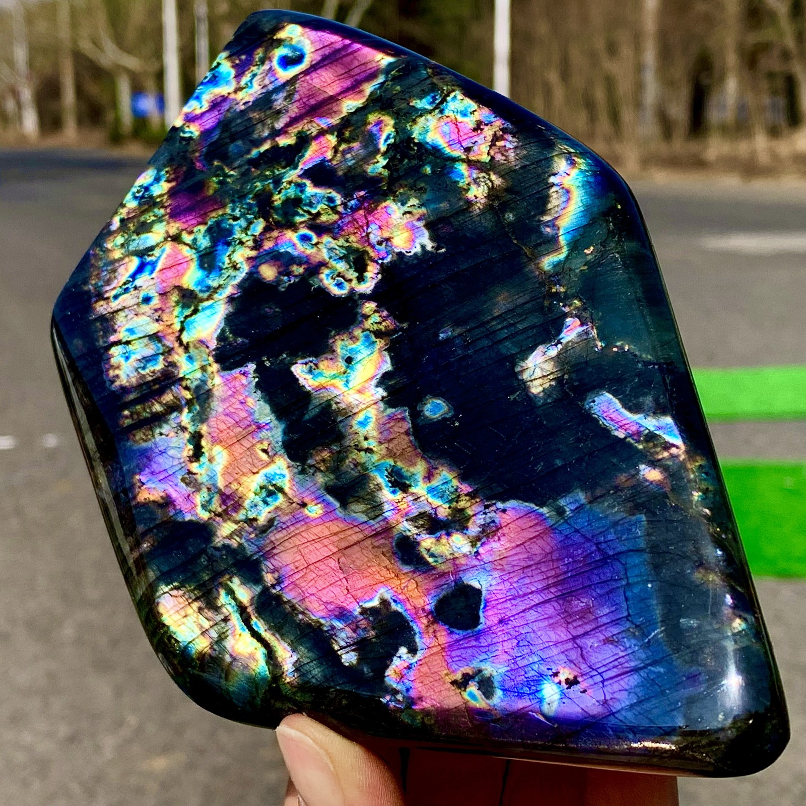 2.81LB Natural Gorgeous Labradorite QuartzCrystal Stone Specimen Healing