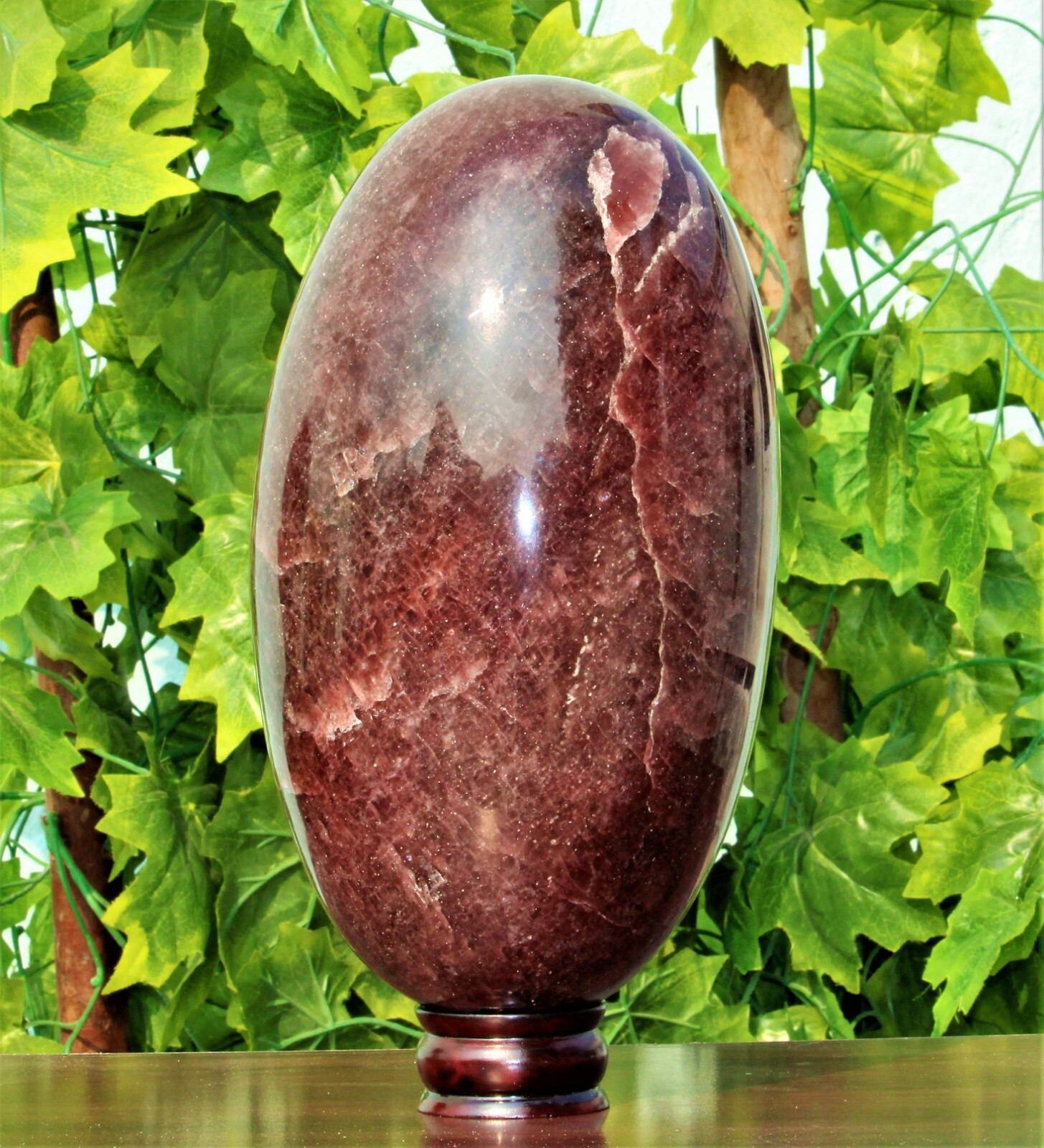 XL 29cm Red Strawberry Quartz Crystal Healing Chakra Stone Decor Lingam Specimen