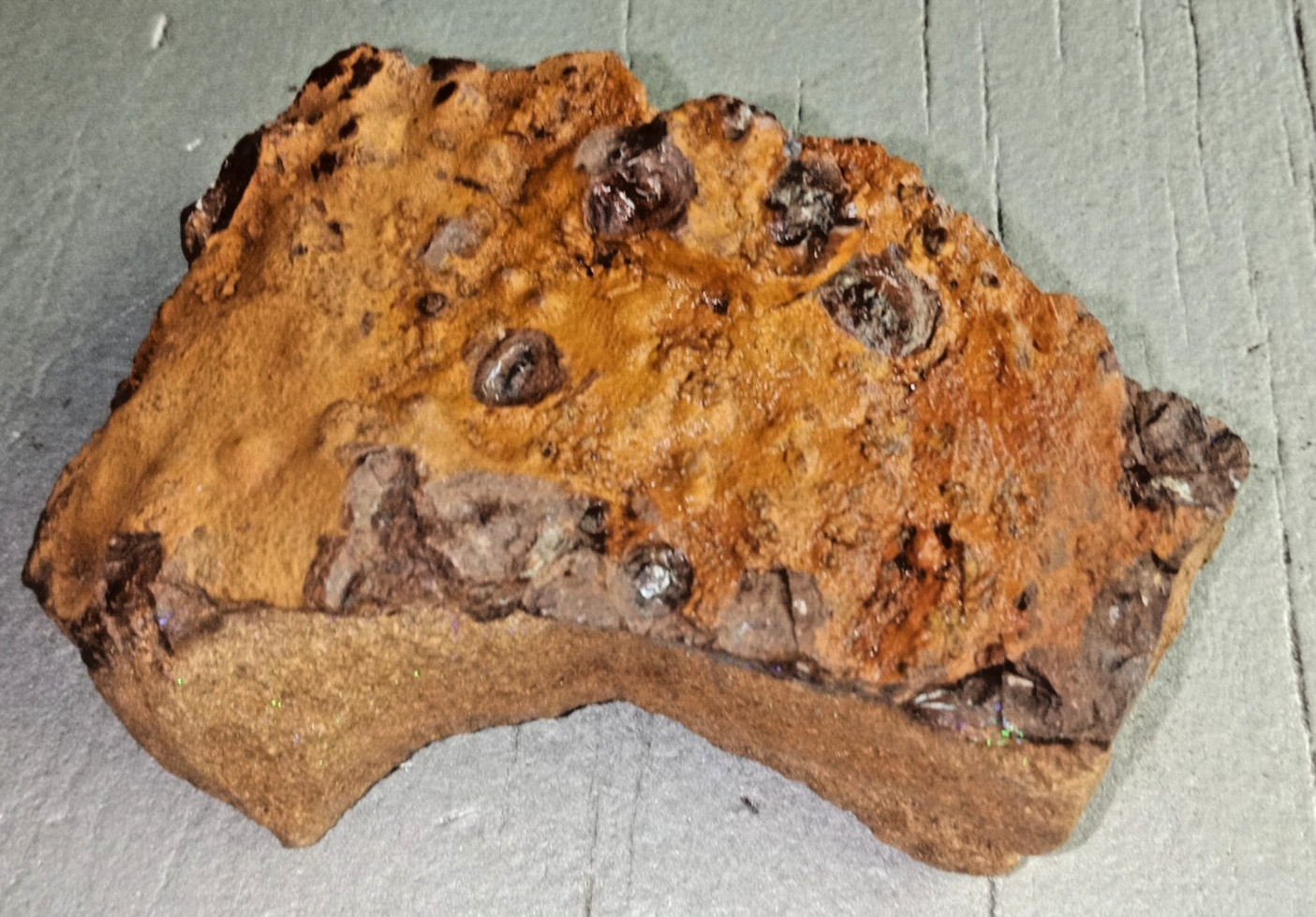 Qld Boulder Opal in Ironstone Matrix Opal Seam with Druzy Silica 177g (8×5×3cm)