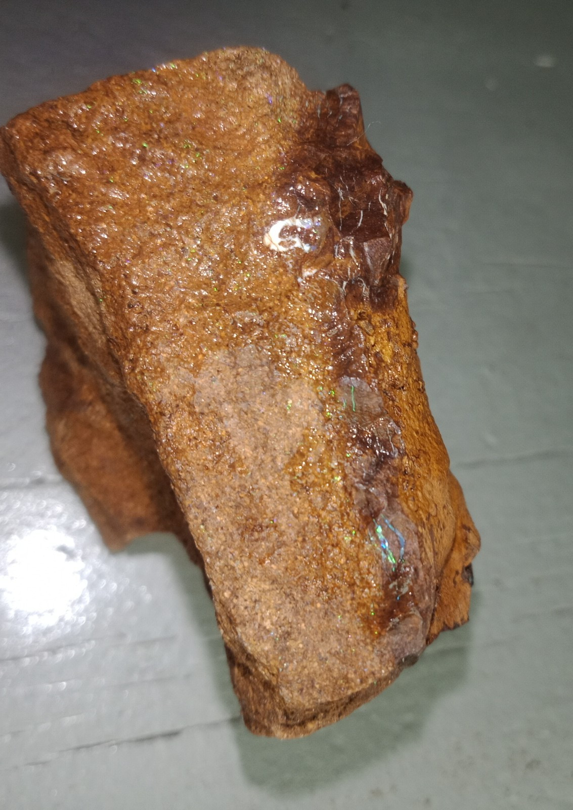 Qld Boulder Opal in Ironstone Matrix Opal Seam with Druzy Silica 177g (8×5×3cm)