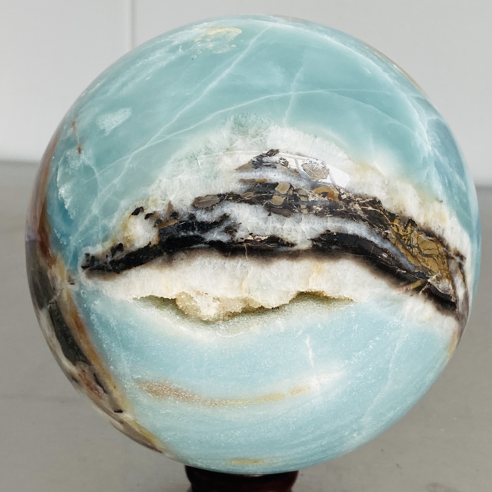 Natural amazon stone quartz ball crystal sphere healing 2700G (5.95LB)