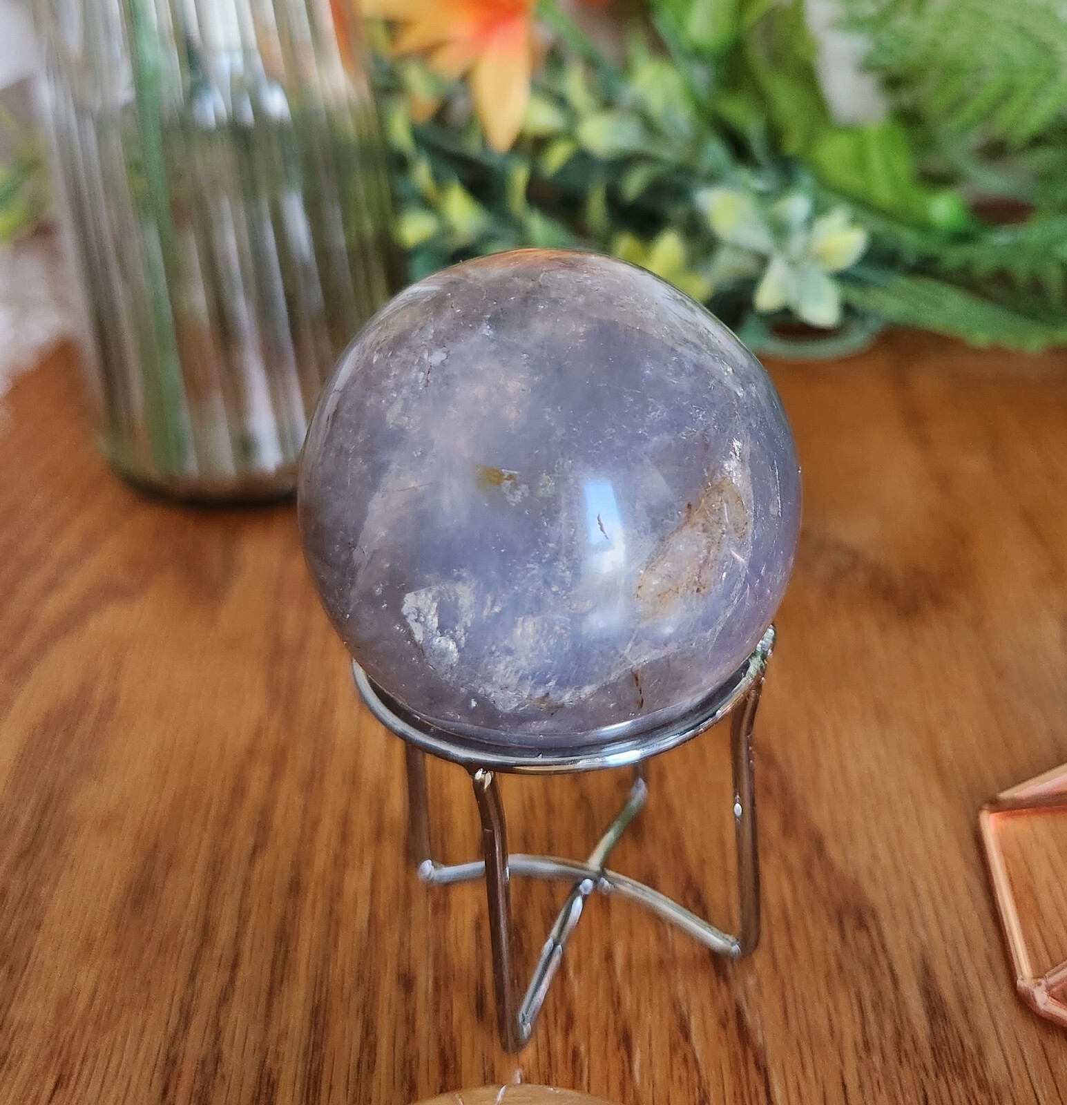 Sphere Bundle – Flashy Citrine (2), Flashy Clear Quartz, and Lavender Quartz