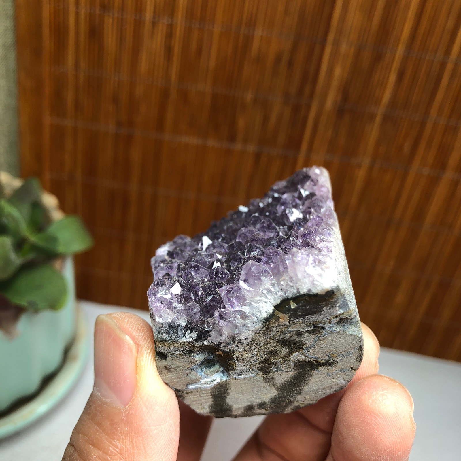 50mm NATURAL amethyst point purple Crystal Cluster Mineral Specimen 92g A1447