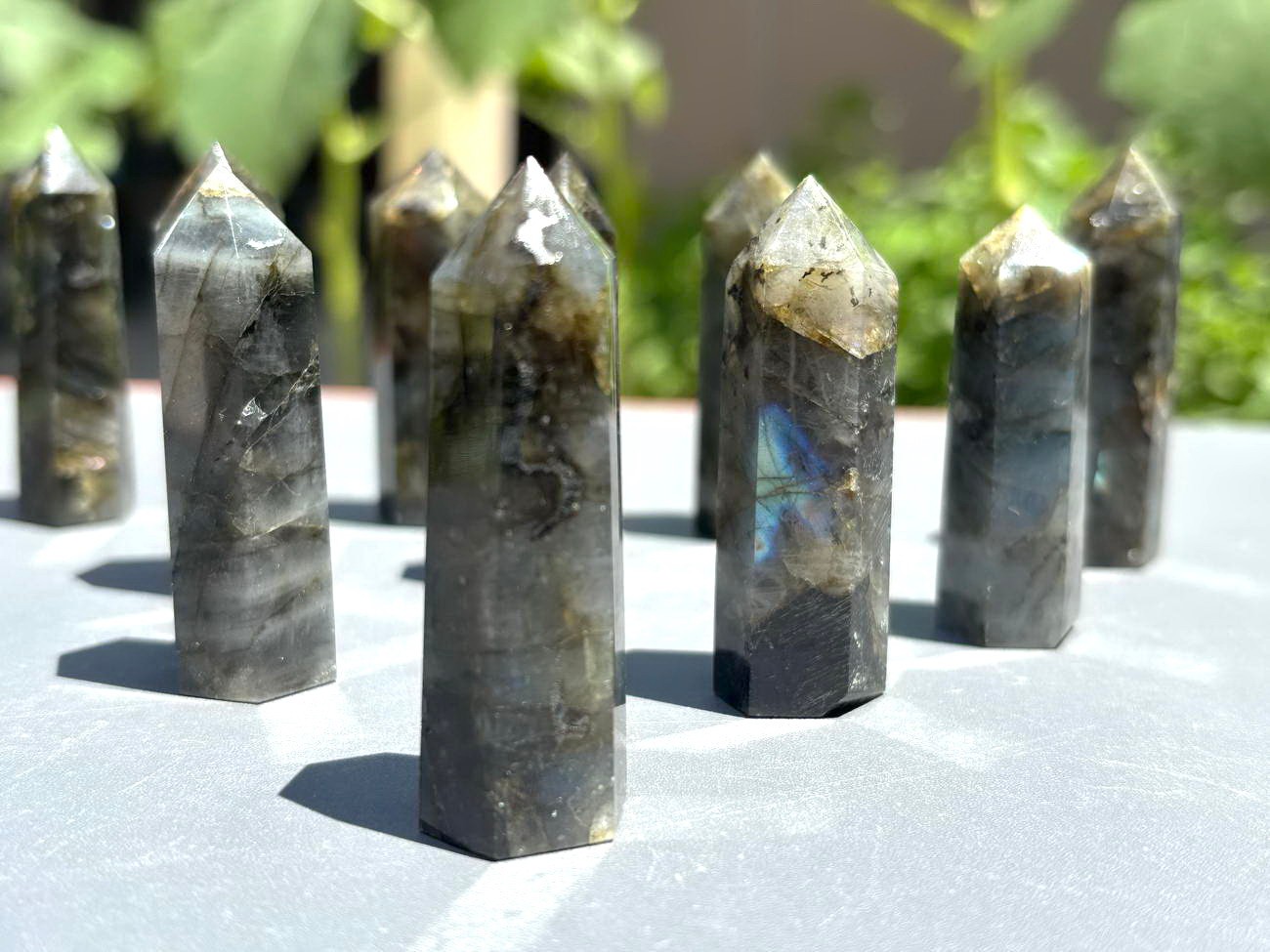 10pcs Lot 2” Labradorite Stone Point Obelisk Tower Crystal Wand 50-60mm