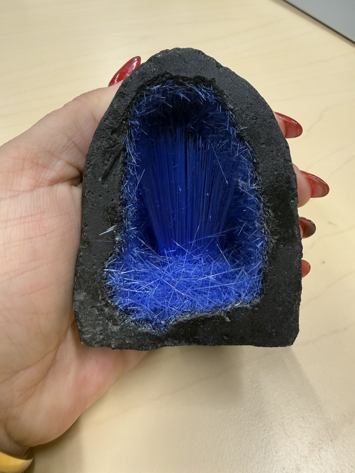Rare Blue Magnetite Quartz Clusters Rough Stone Goethite Mineral Geode Specimen