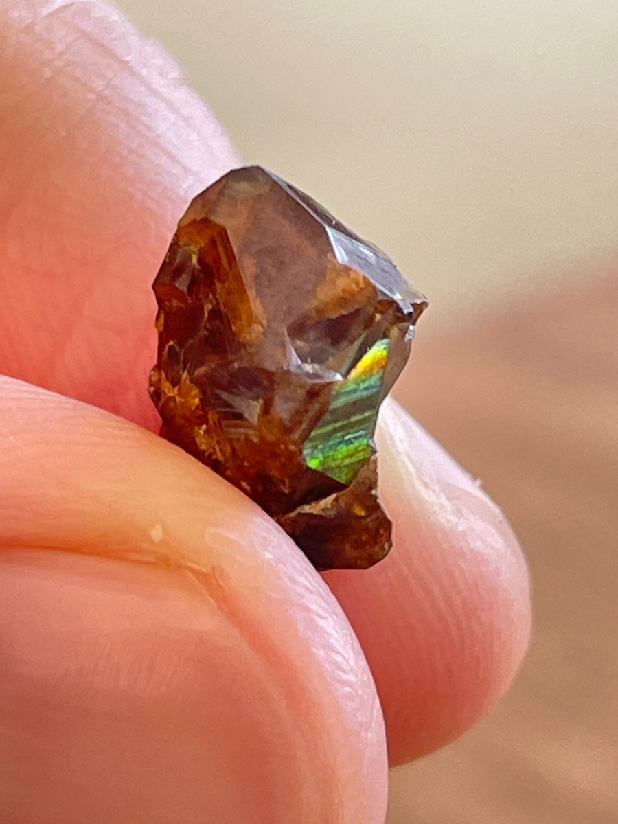 Rough Iridescent Andradite Rainbow Garnet Crystal Tenkawa Nara Japan Mineral G3