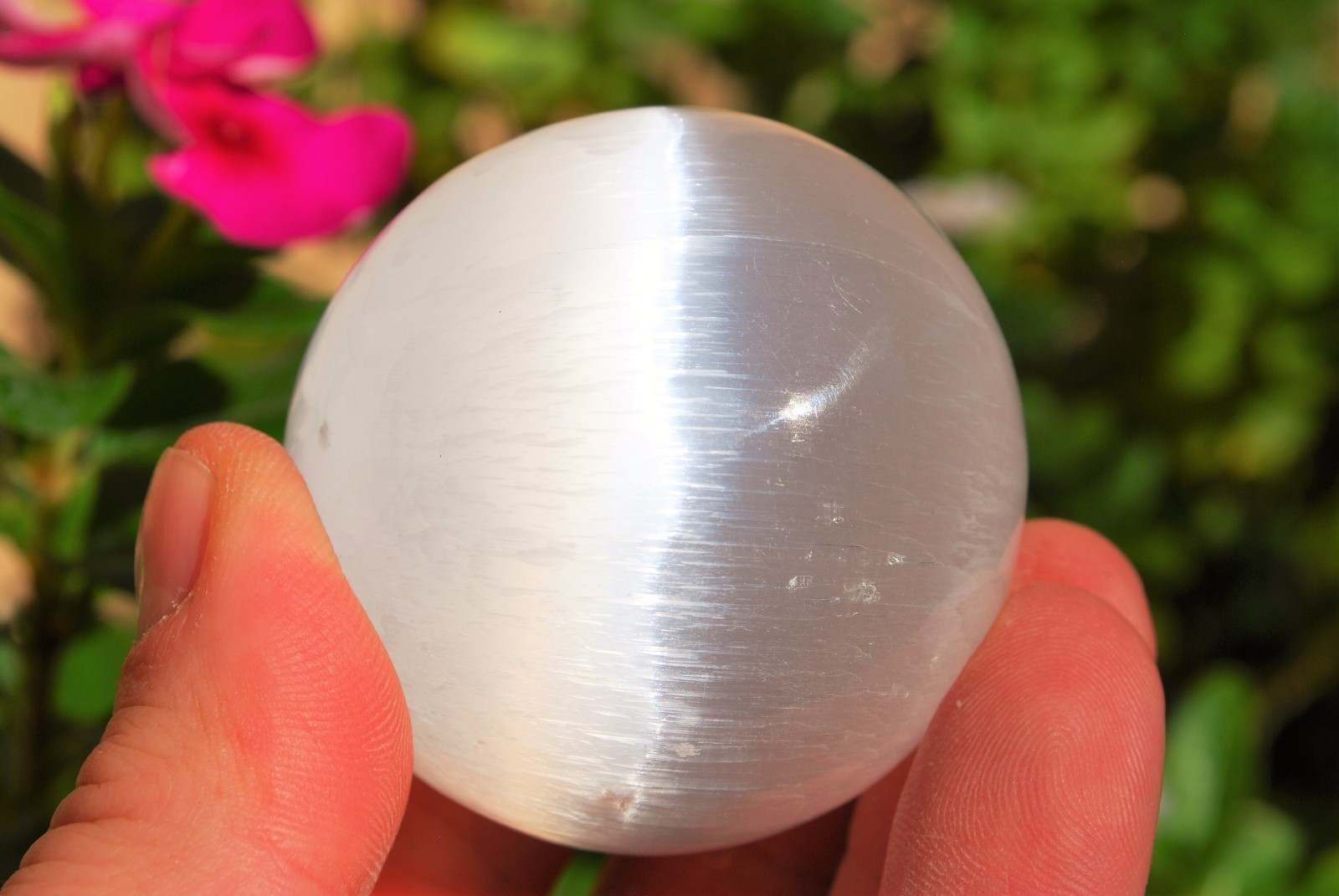 Selenite Crystal Sphere of Psychic Awareness™ POWERFUL 2″ – 2.5″ – ZENERGY GEMS™