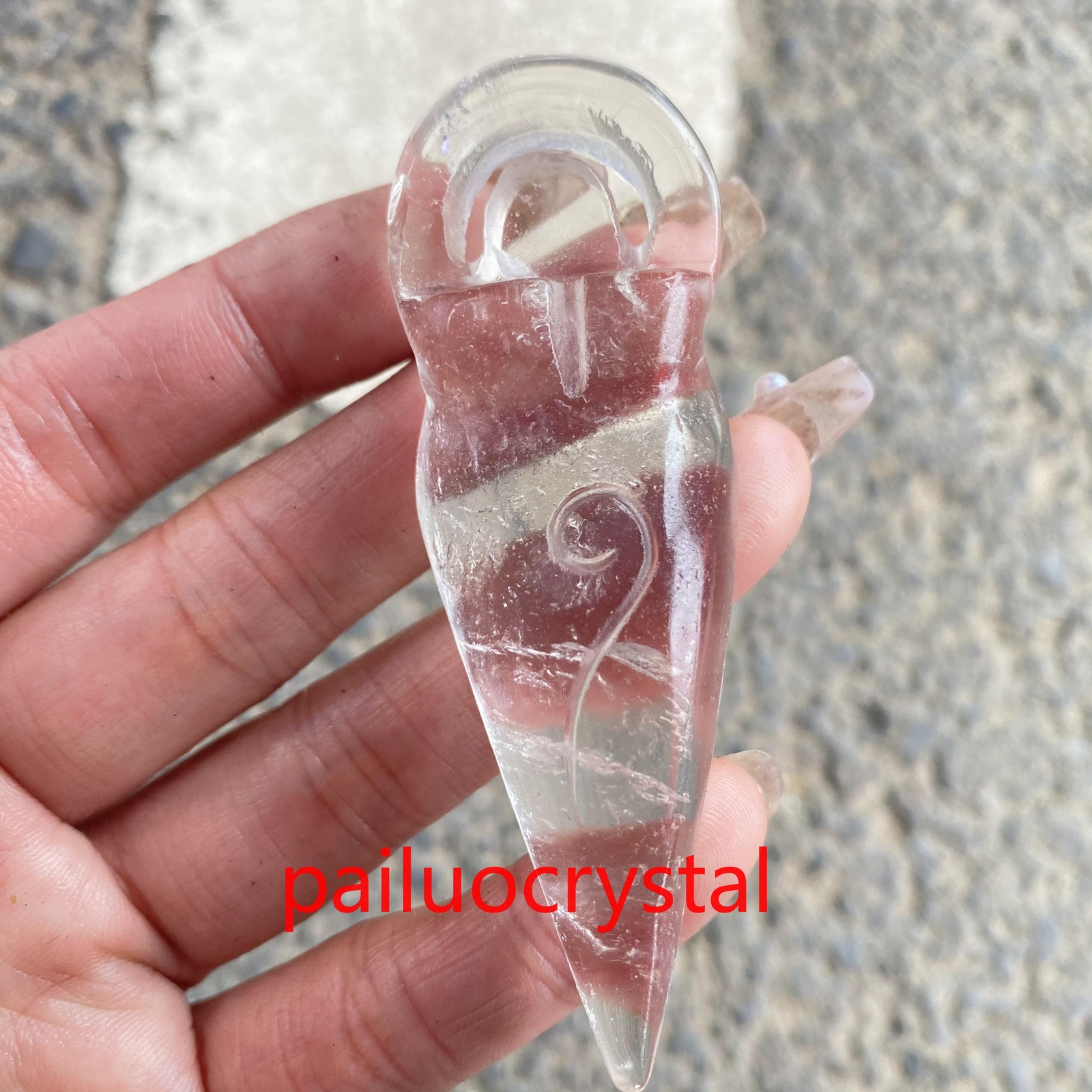3″ Wholesale Natural Mixed Goddess Totem Skull Quartz Crystal Skull Pendant 1pc