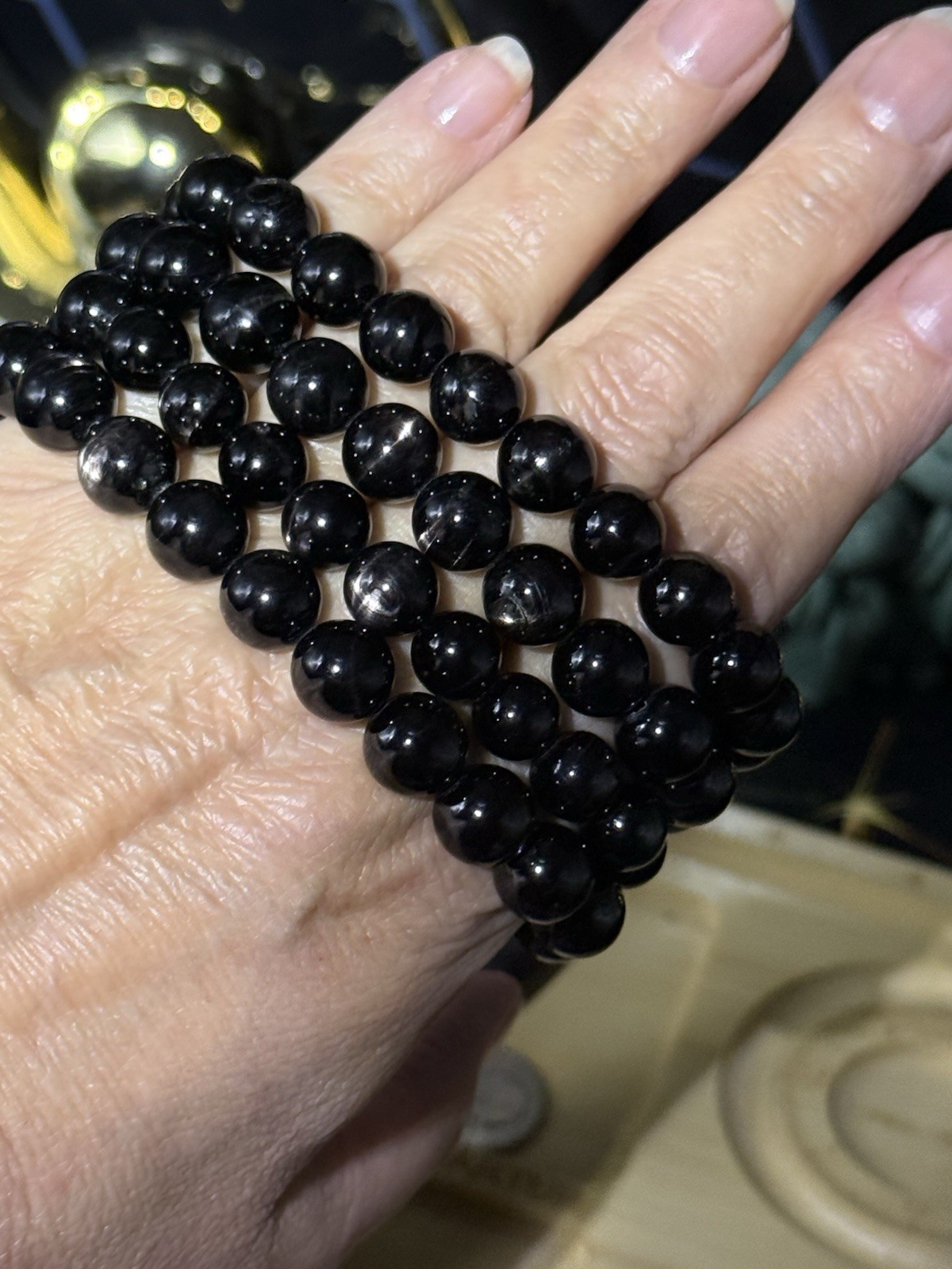 Natural HQ Hypersthene Beaded Bracelets Free shipping