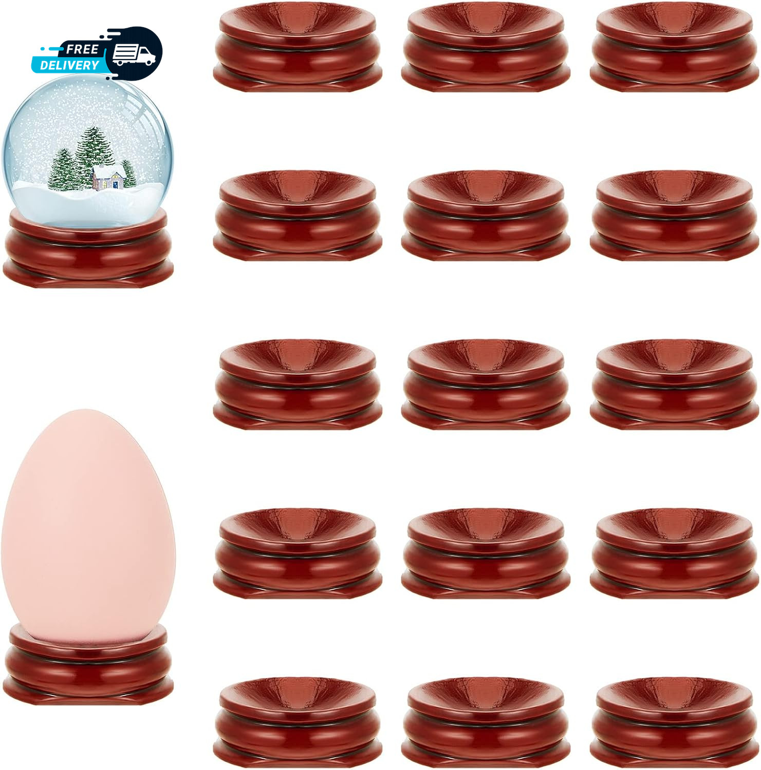 15 Pcs Sphere Stands Display Crystal Crystal Holder Wood Egg Ball Stand Stone