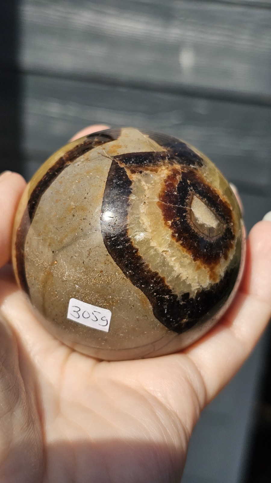 Septarian Sphere crystal Healing Nurture 305g 5.9cm