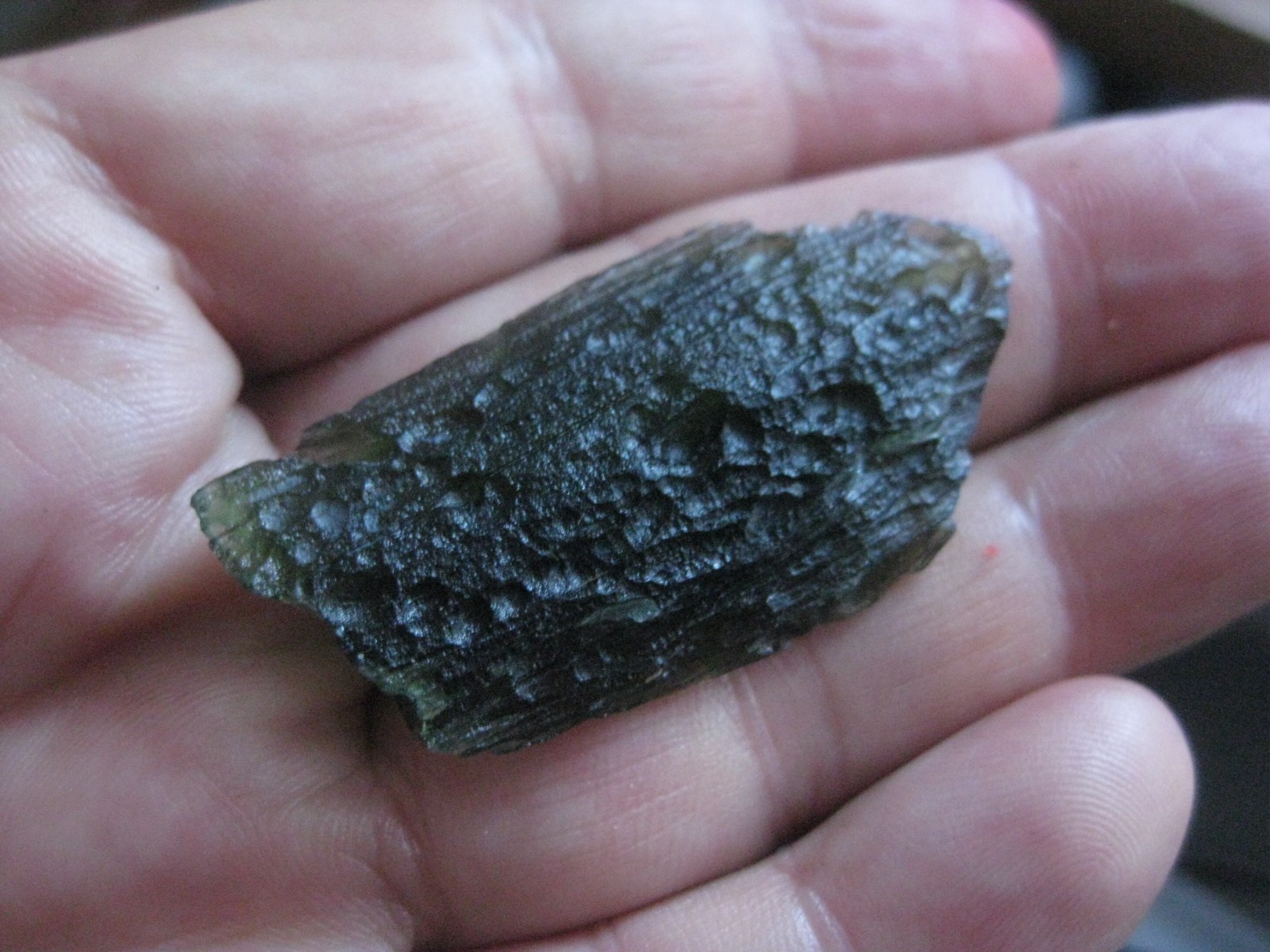Moldavite 10.1g Nova Hospode, Rieke tektite genuine, Czech Republic impact glass
