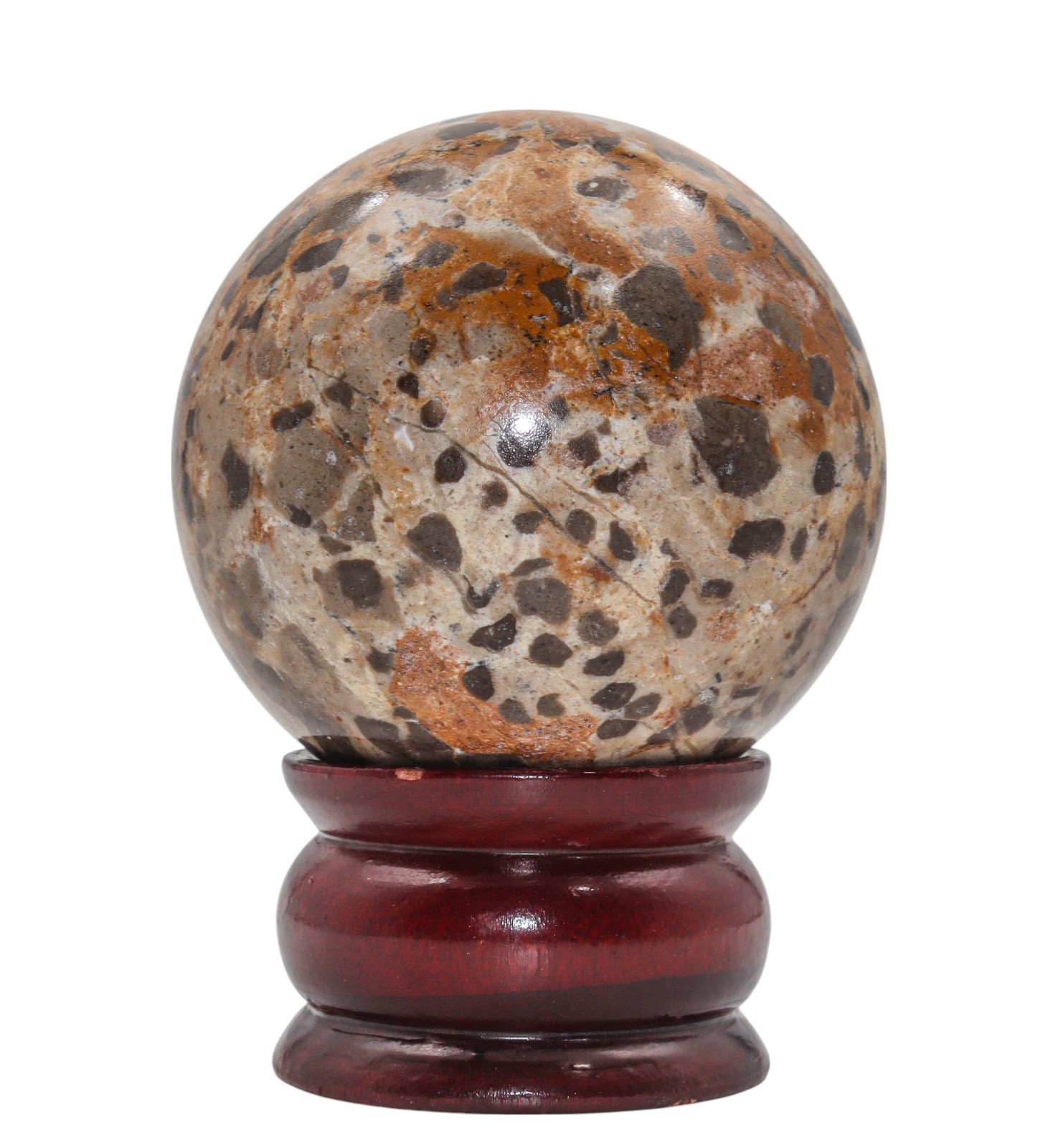 Natural 80MM Yellow Cobra Jasper Stone Crystal Healing Energy Reiki Chakra Ball