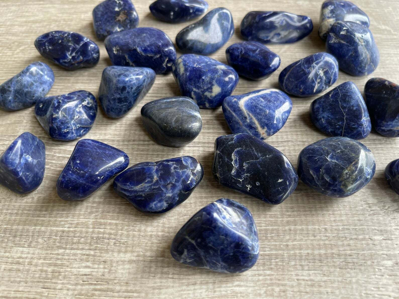 Grade A++ Sodalite Tumbled Stone, 0.8-1.25″ Tumbled Sodalite Stone,Pick a Weight