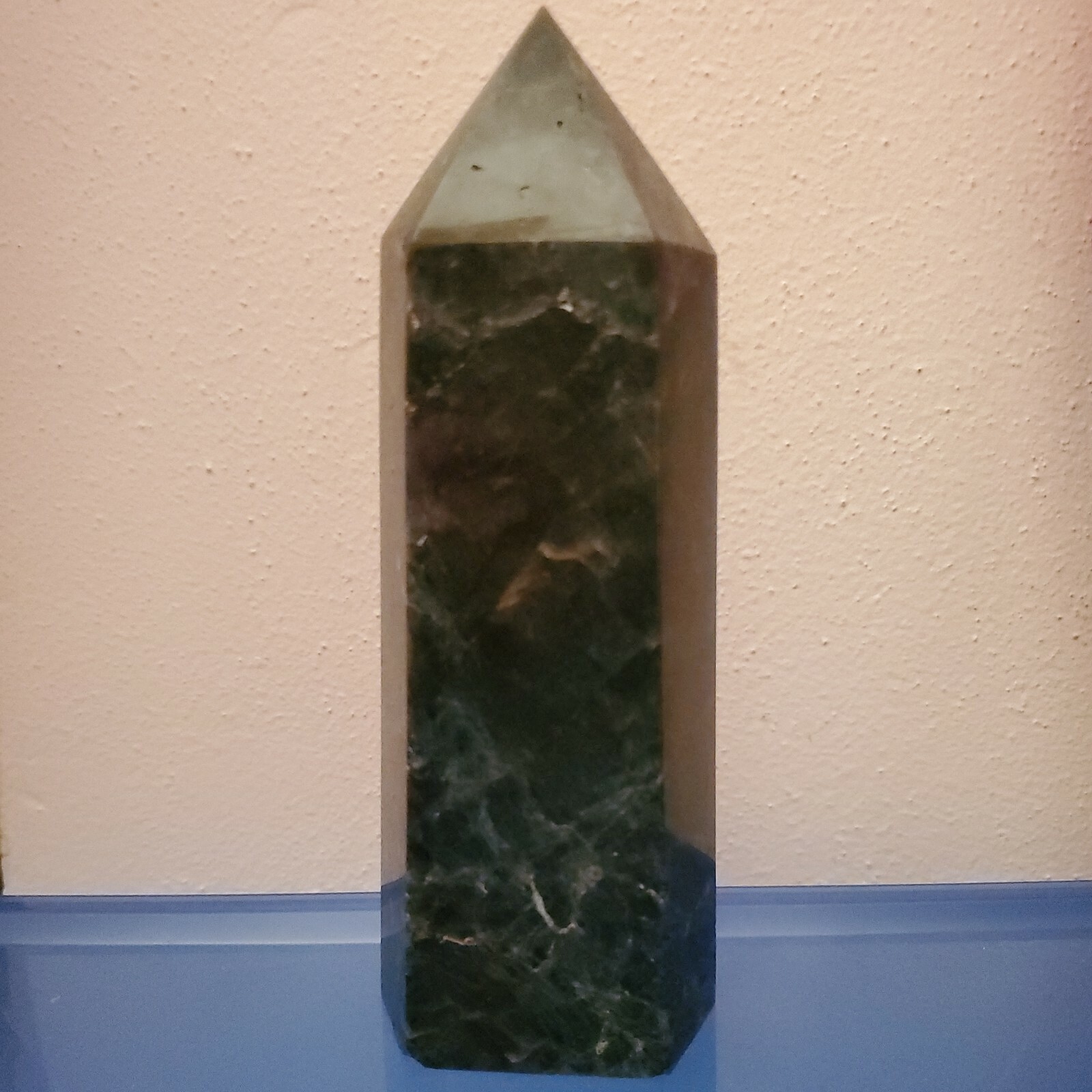 Large Blue Apatite Crystal Tower 6.75in x 2.41in x 1.81in, 1lb 14.5oz
