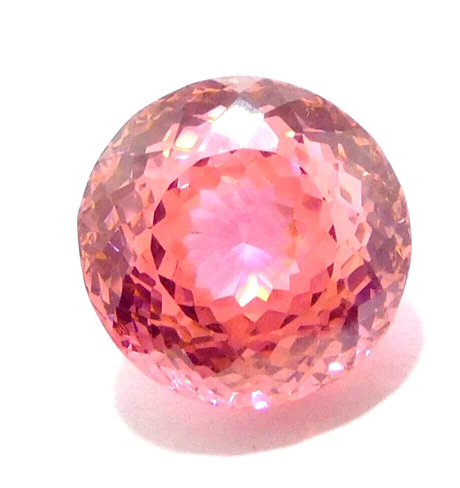 50 CT+ Flawless Natural Combodian Pink Huge Zircon Round Cut Loose Gemstone