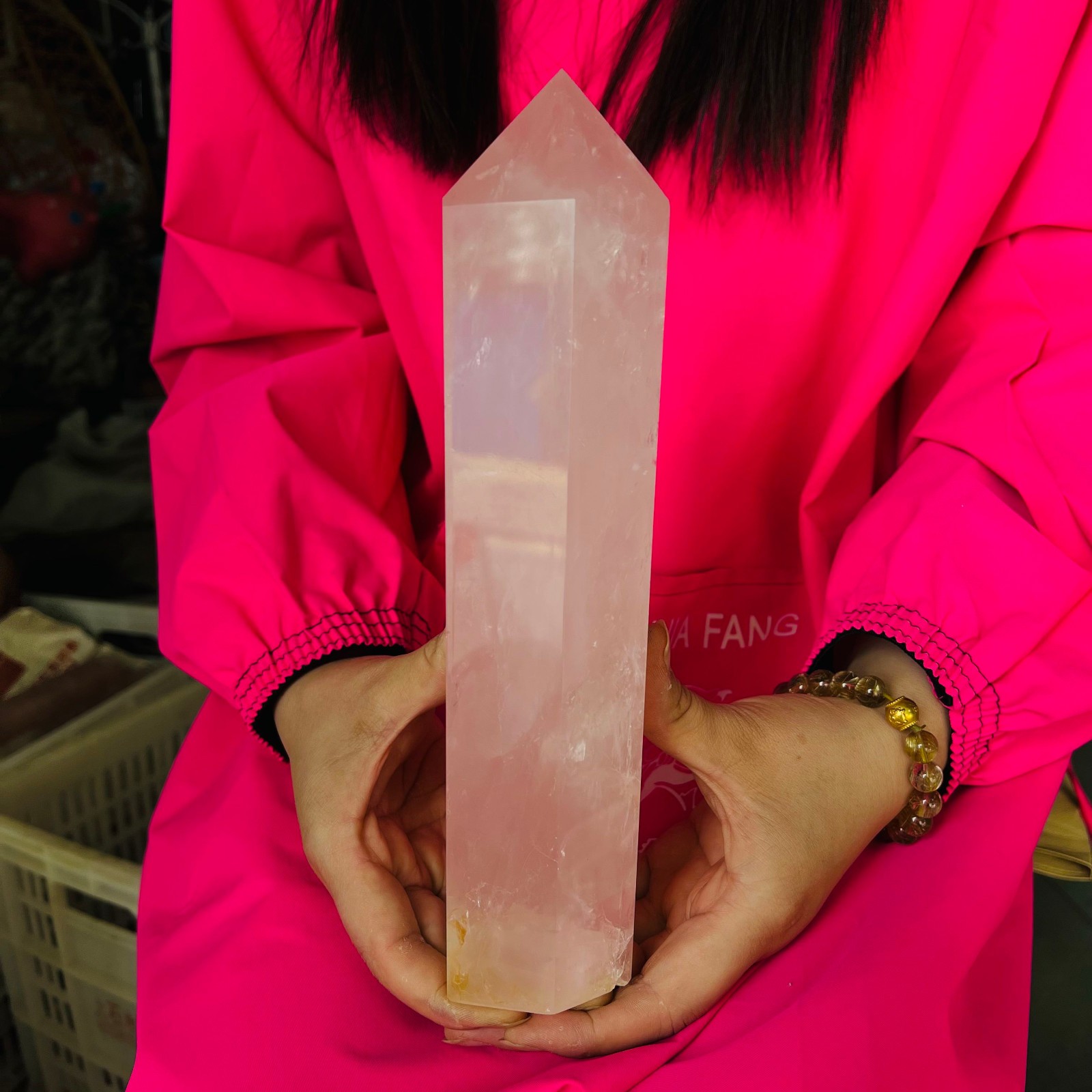 4.07LBNatural Powder Crystal Tower Column Wand Obelisk Mineral Healing1.85kg