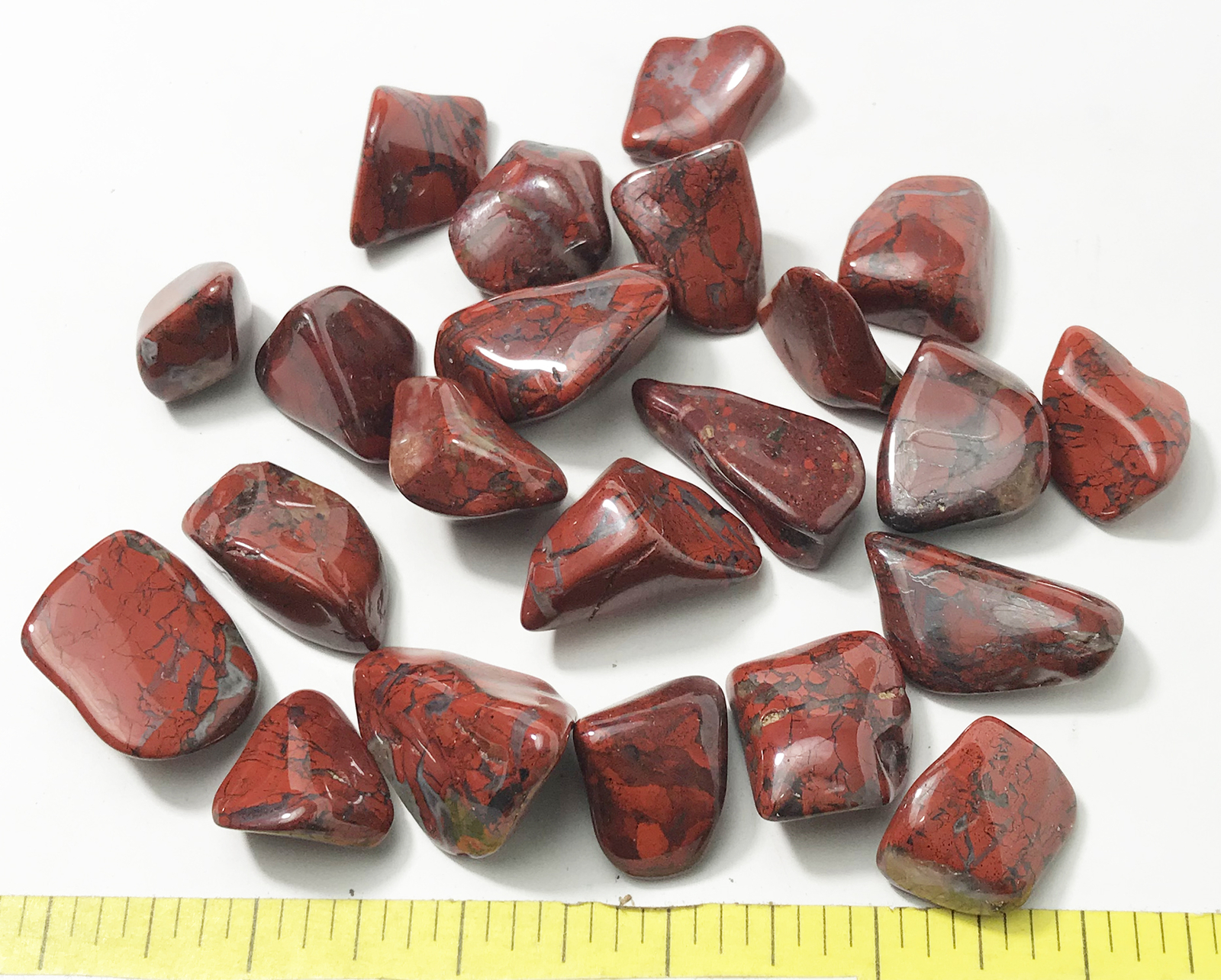 JASPER BRECCIATED Large (20-30mm) polished stones. 1/2 lb