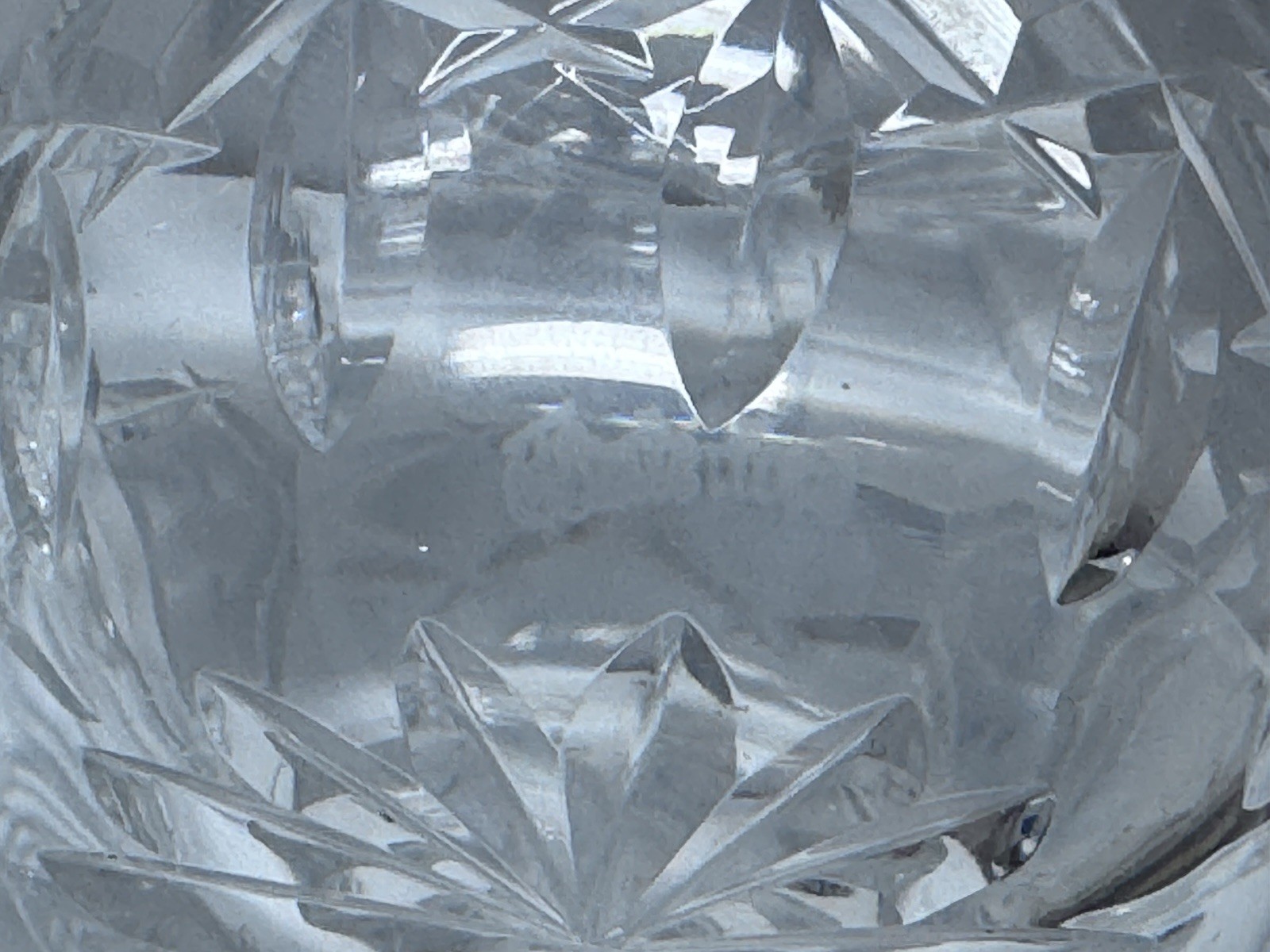 Vintage Mini Cut Crystal Creamer Sugar Bowl & Rose Bowl Set Diamond Sawtooth 3Pc