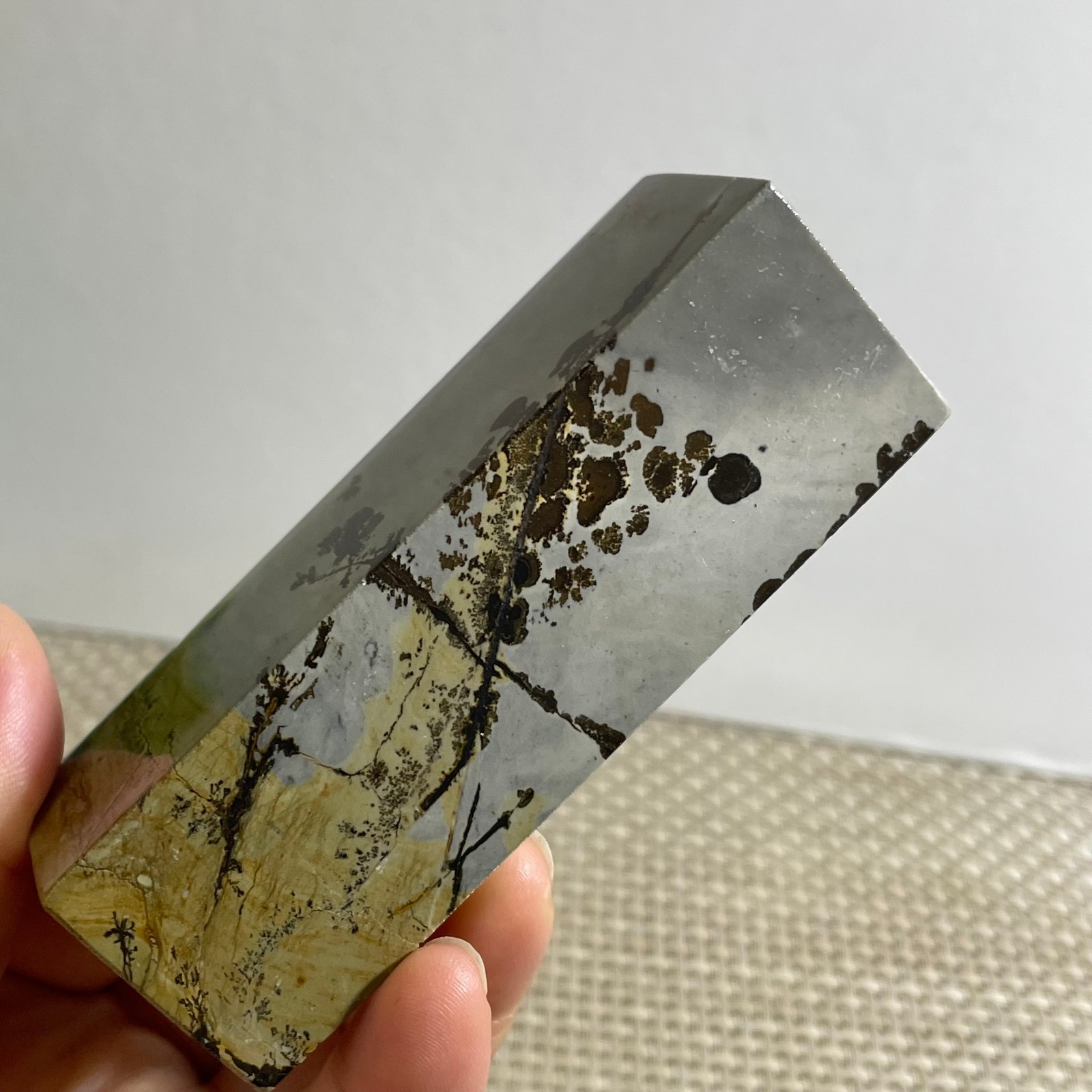 216g Beautiful Chinese Dendritic Limestone Picture Stone Guohua – Rare