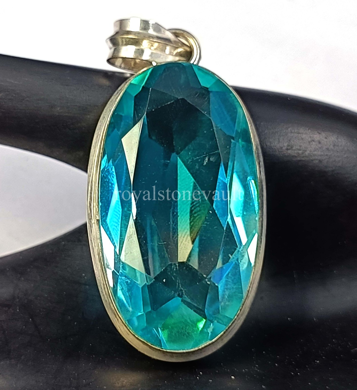 IGL 75.80 Ct Lab-Created Ametrine Bi-Color Oval Pendant 925 Silver Chain 5AOL