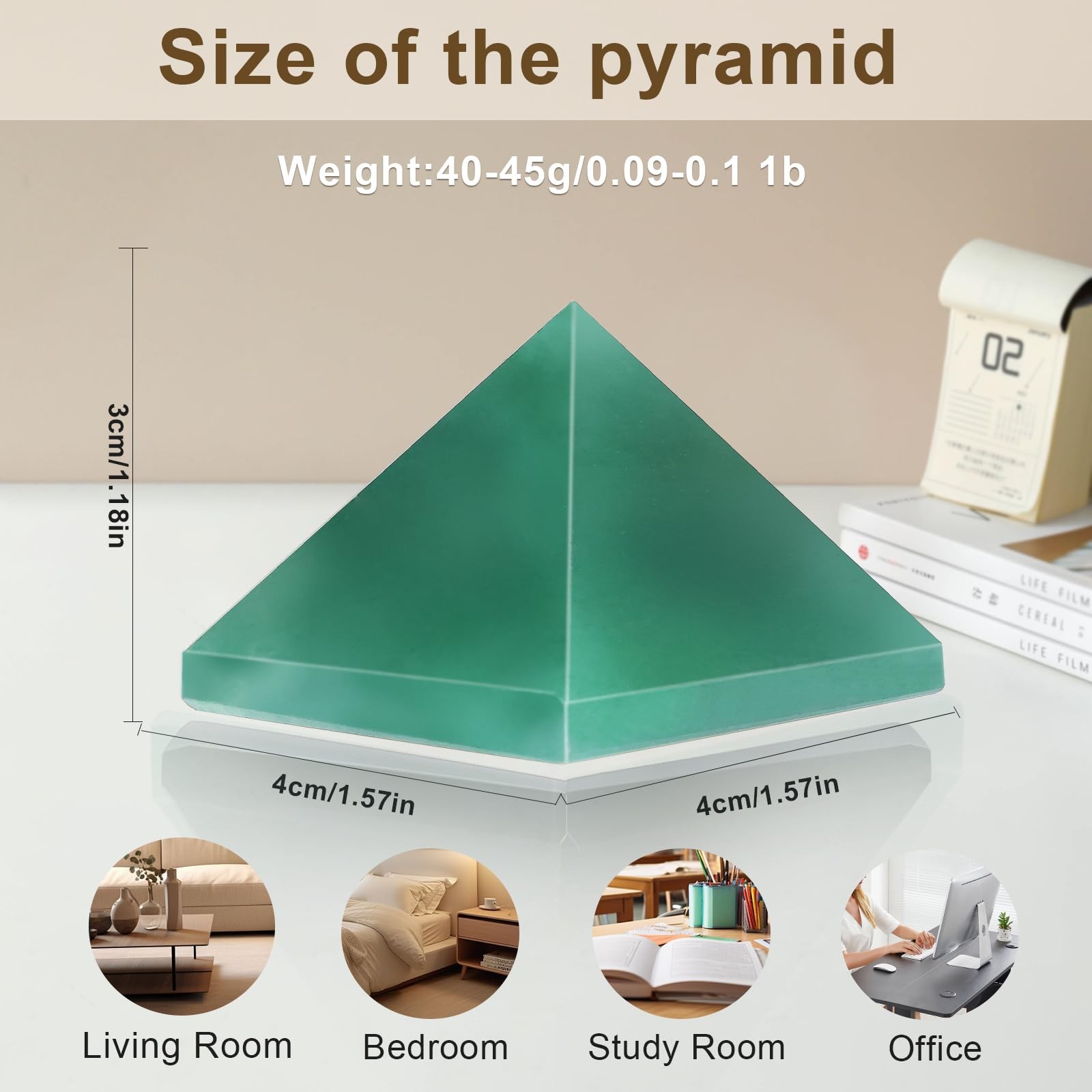 Natural Green Aventurine Healing Crystal Pyramid Sculpture – Sacred Geometry …