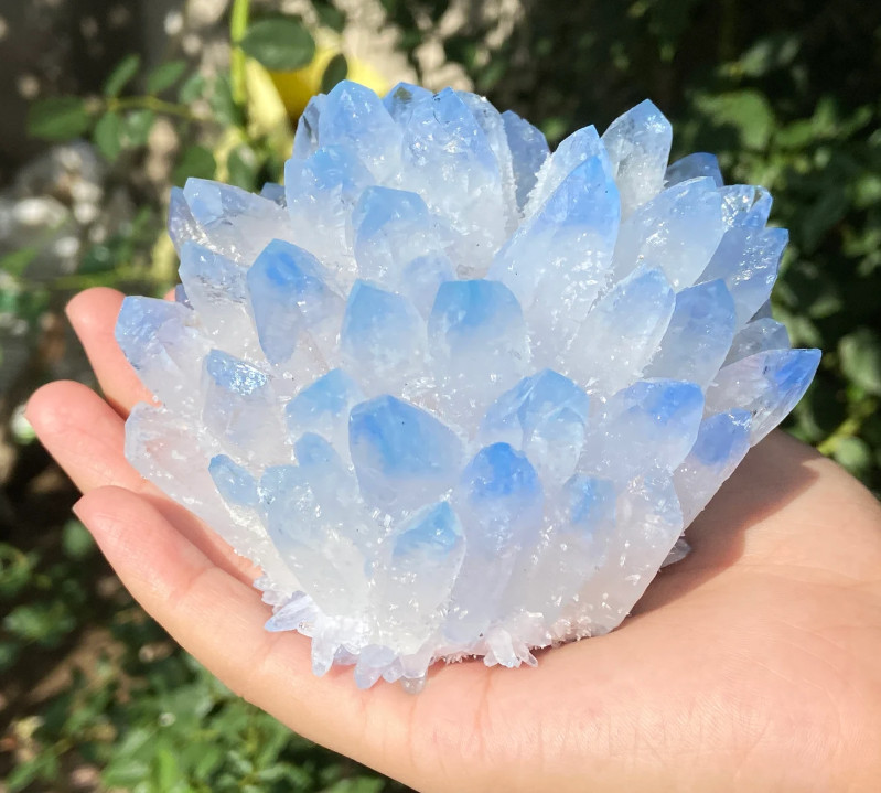 Blue Quartz Cluster Ornaments Crystal Cluster | Home Decor, Healing Quartz Gift