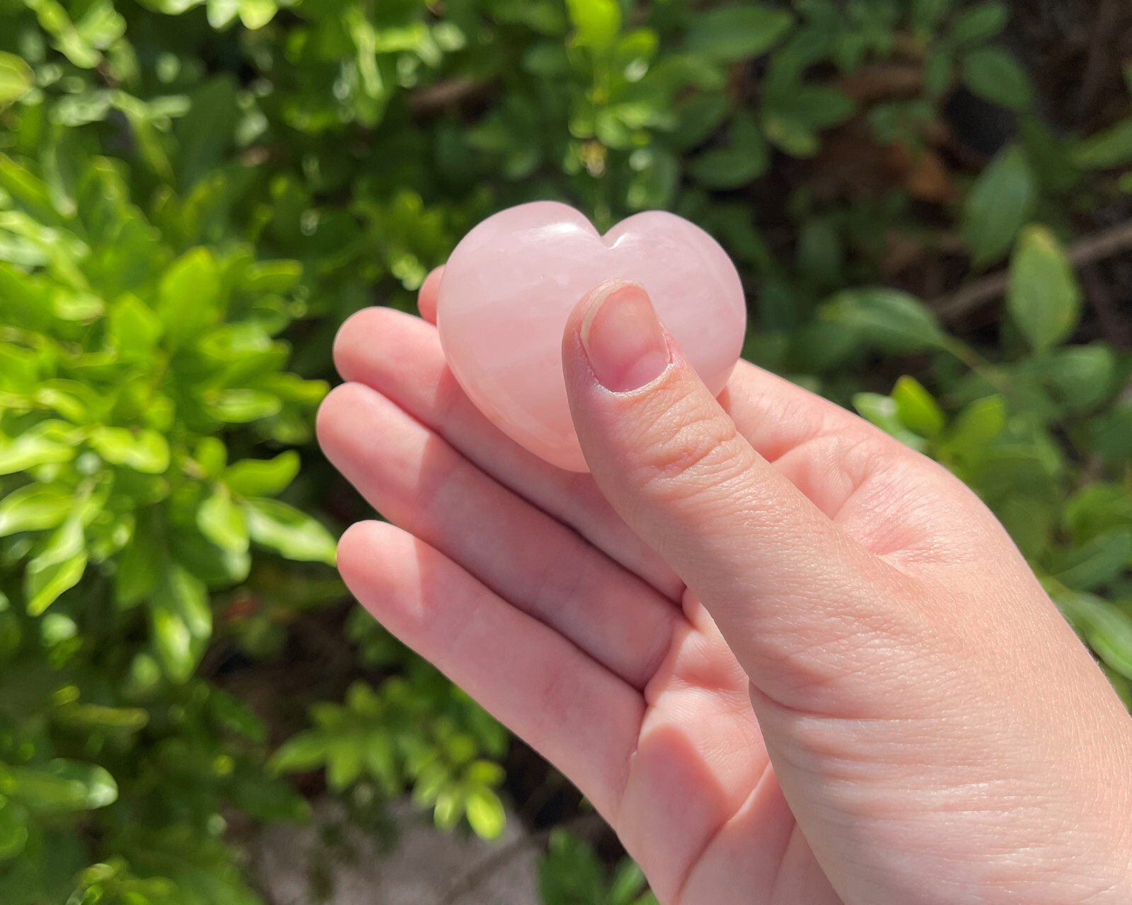 Rose Quartz Heart: LARGE 1.5″ – 1.75″ (Crystal Gemstone Heart, Palm Stone)