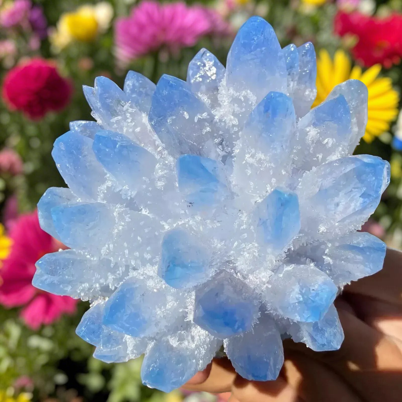 Natural Large Ghost Quartz Cluster Healing Crystal Phantom Stone Specimen Decor