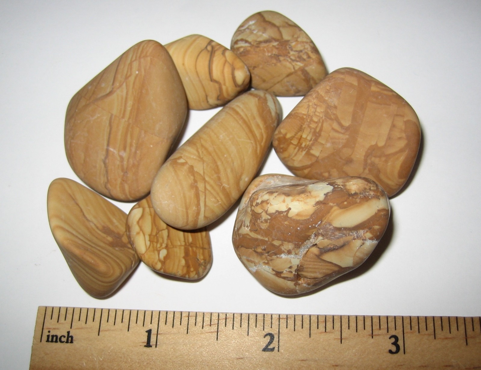8 BEAUTIFUL TUMBLED POLISHED NATURAL PICTURE JASPER STONE MINERALS ~ 113grams *1
