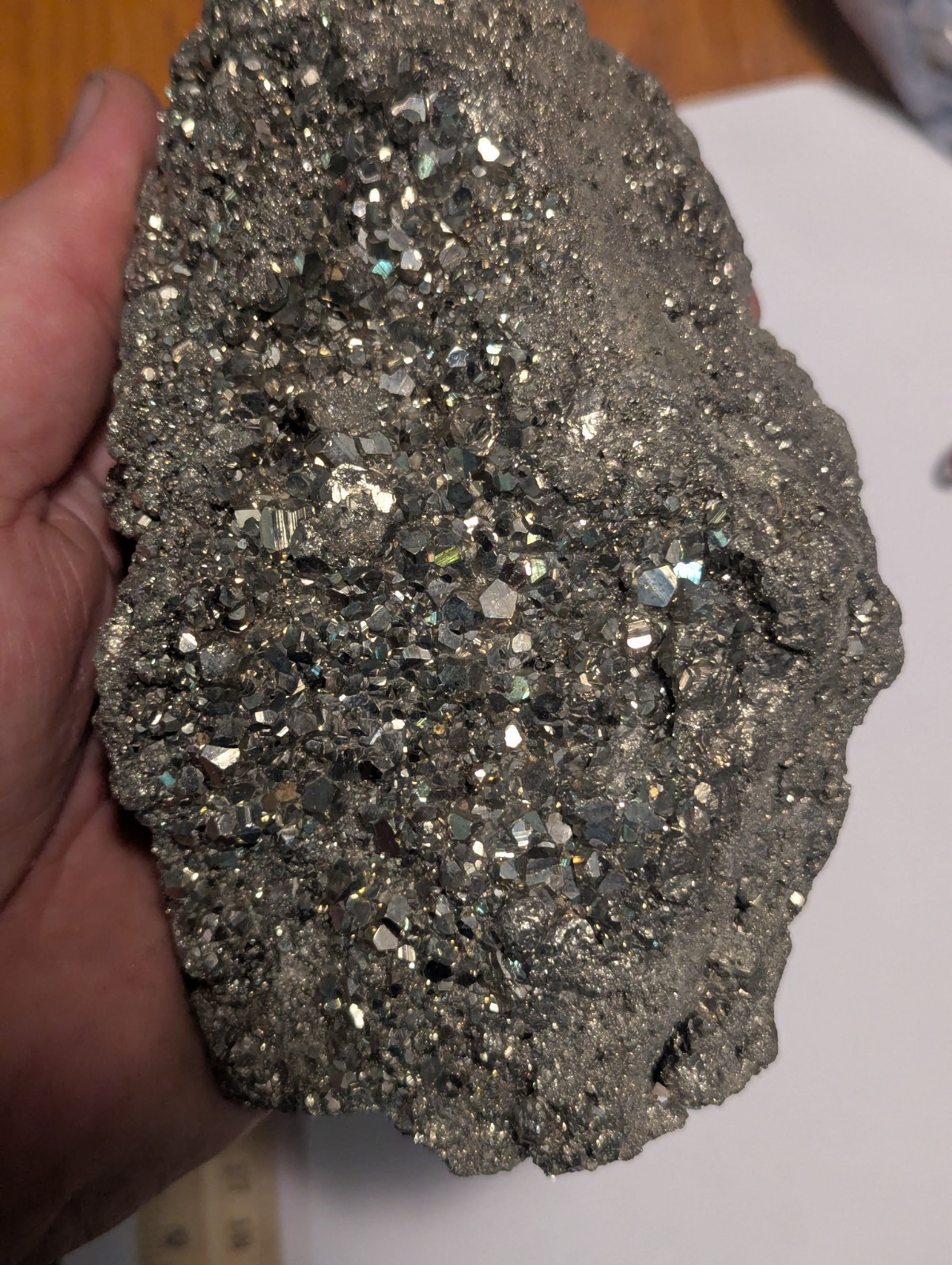 Big 3.3lb Natural Pyrite Crystal Cluster Lots Of Cubes And Faces