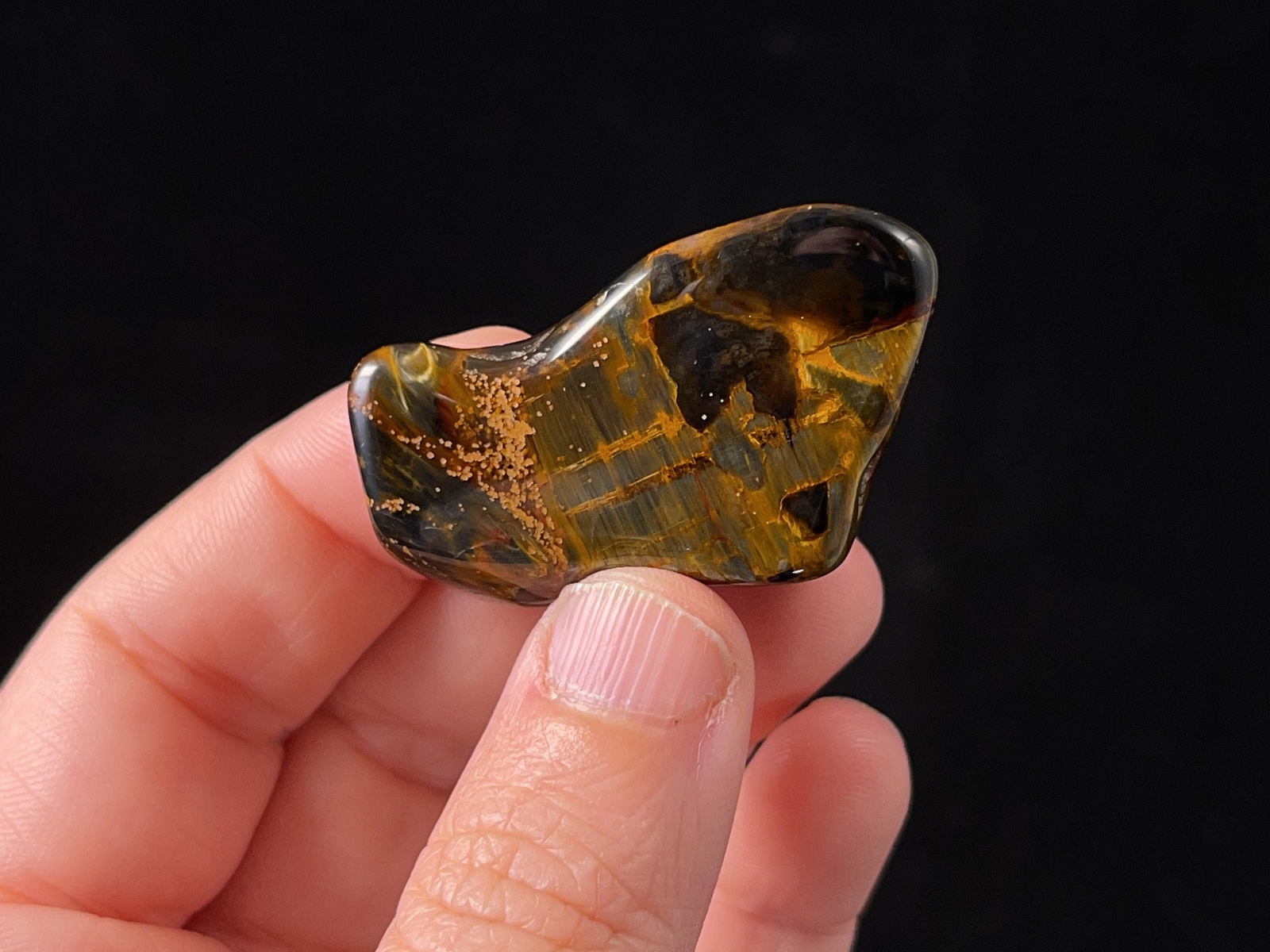 PIETERSITE Tumbled Stone, Tigers Eye, Housewarming Gift, Rustic Home Decor 45769