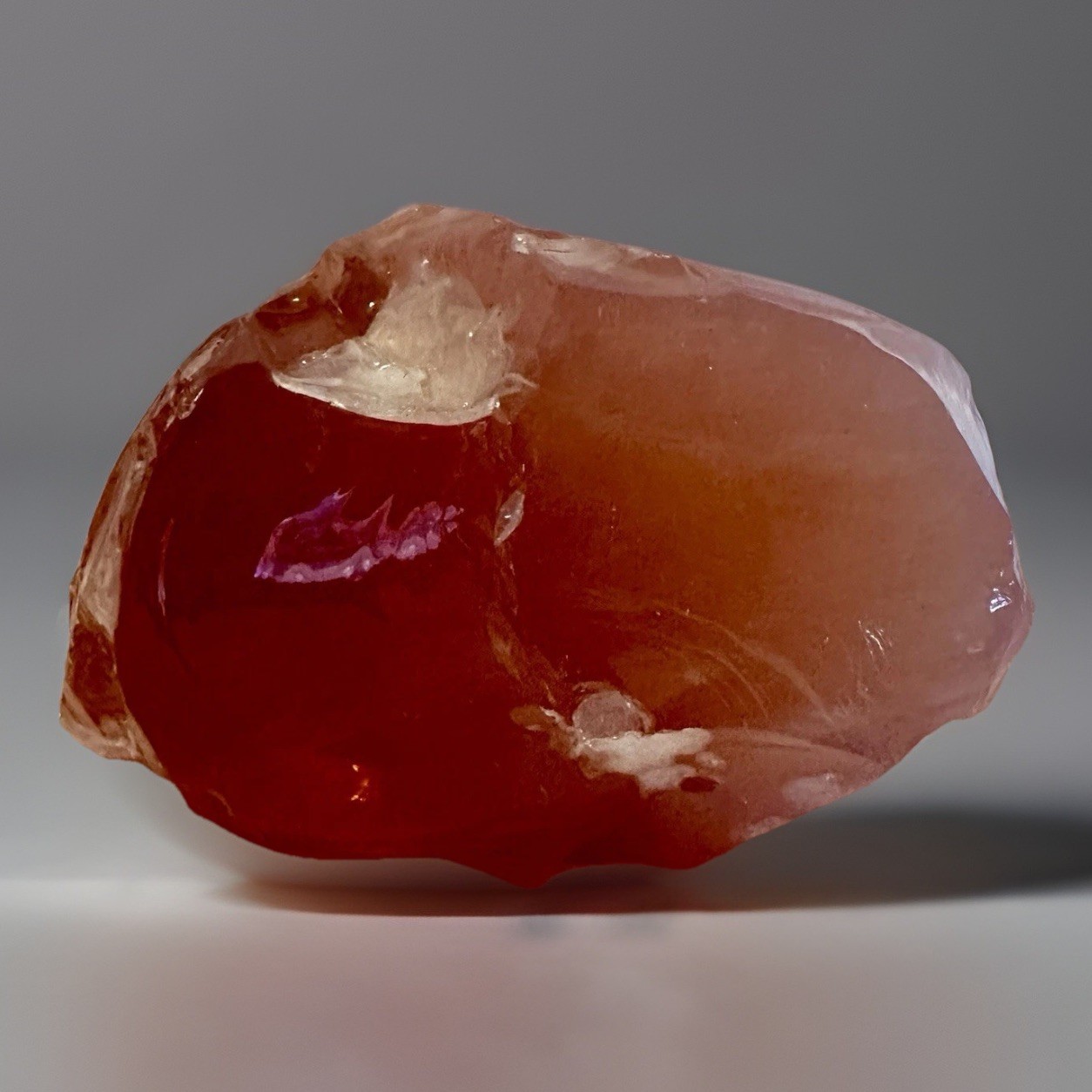 Natural Flame Pigeon Blood Red Chalcedony Agate 3.5 Lbs Pink Blush White