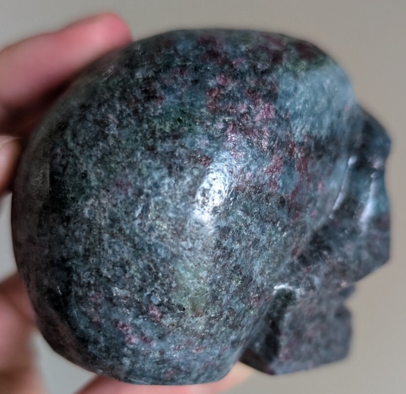 Ruby Kyanite Skull Crystal Large Big Gemstone Coated Reiki Chakra