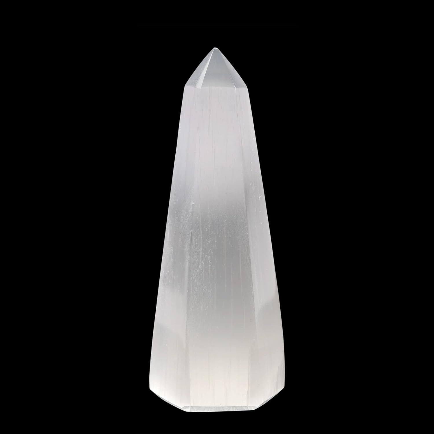 4″ Selenite Crystal Obelisk Point, Selenite Tower, Cleansing Crystal Decor