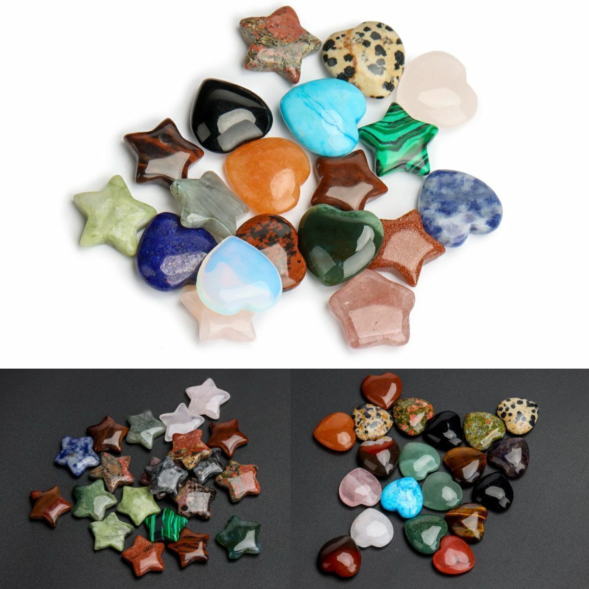 Natural crystals Star Heart Gemstones Chakra Reiki Healing Stone for Home Decor