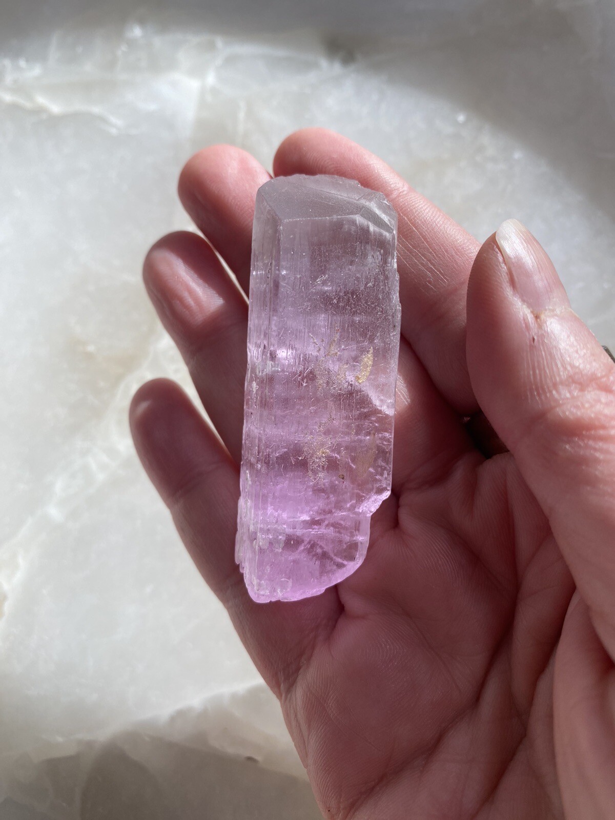 Natural Pink Color Kunzite Crystal, Raw Kunzite Stone, 40 Grams
