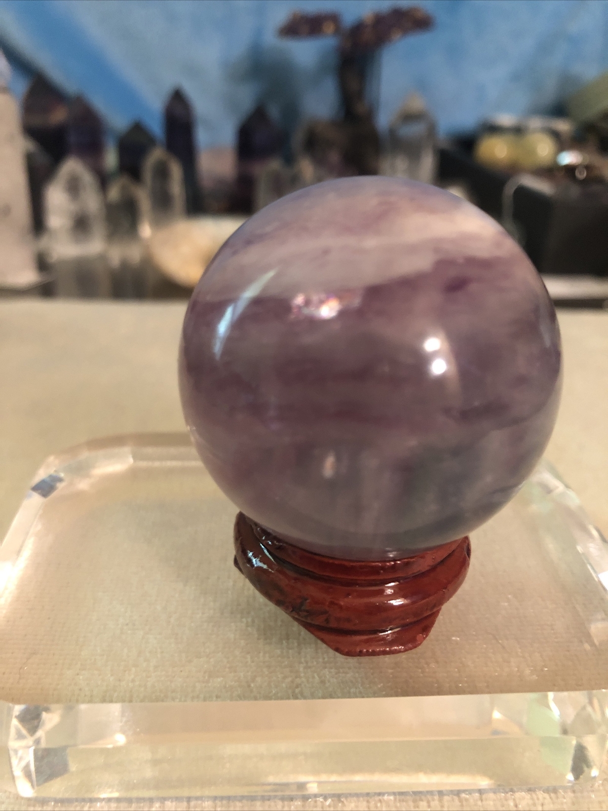 Rainbow Fluorite Sphere With Stand Rainbow & Stand 117g 1.6” 35mm