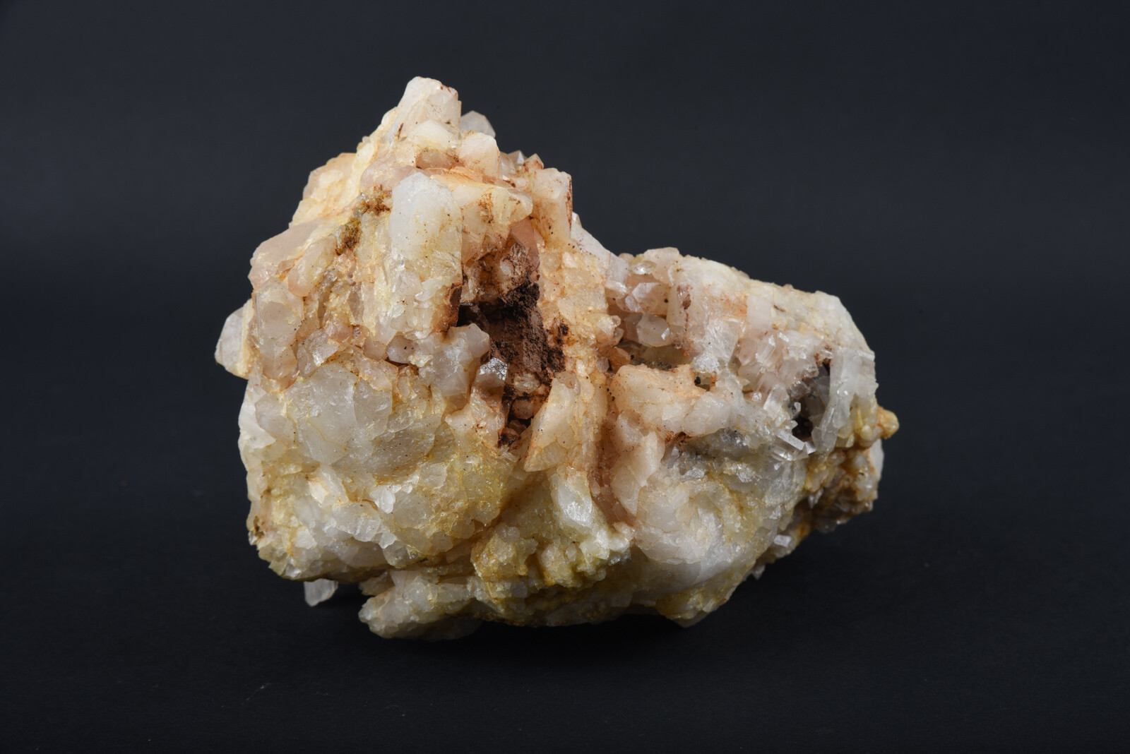 1162g Clear, Light Yellow & White Quartz Crystal Mineral Specimen Matrix V07