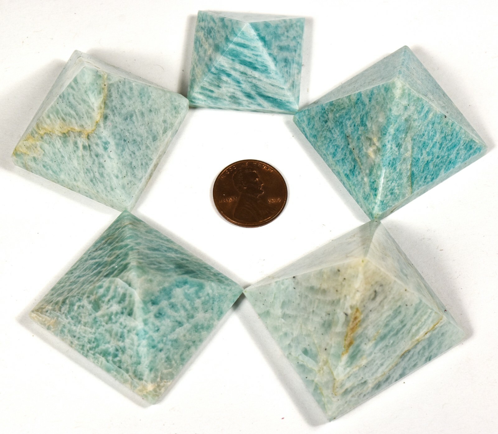 1PC 34mm Blue Green Amazonite Pyramid Polished Feldspar Crystal Mineral – India