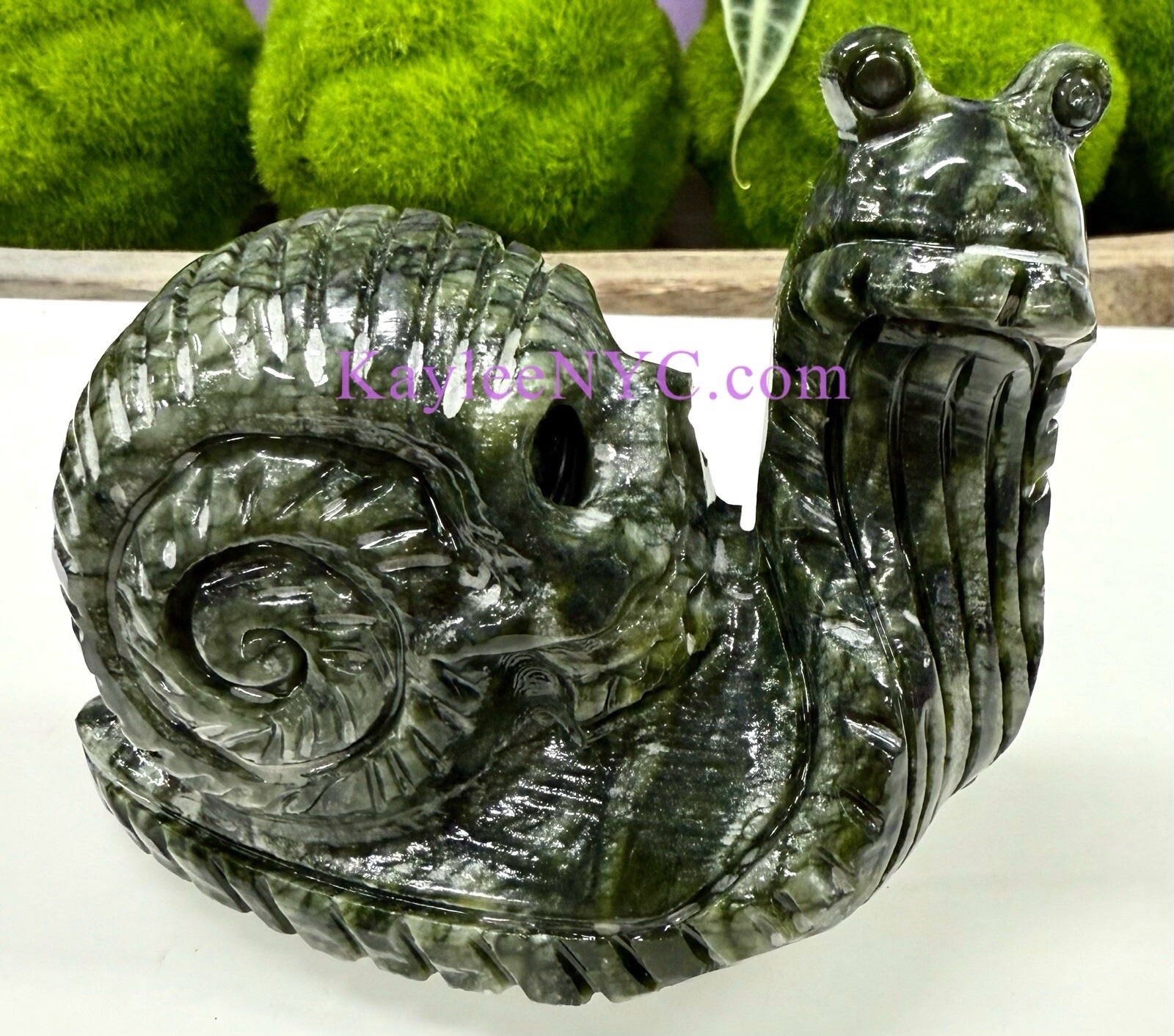 Wholesale Lot 3 Pcs Natural Nephrite Jade Snails Crystal Energy